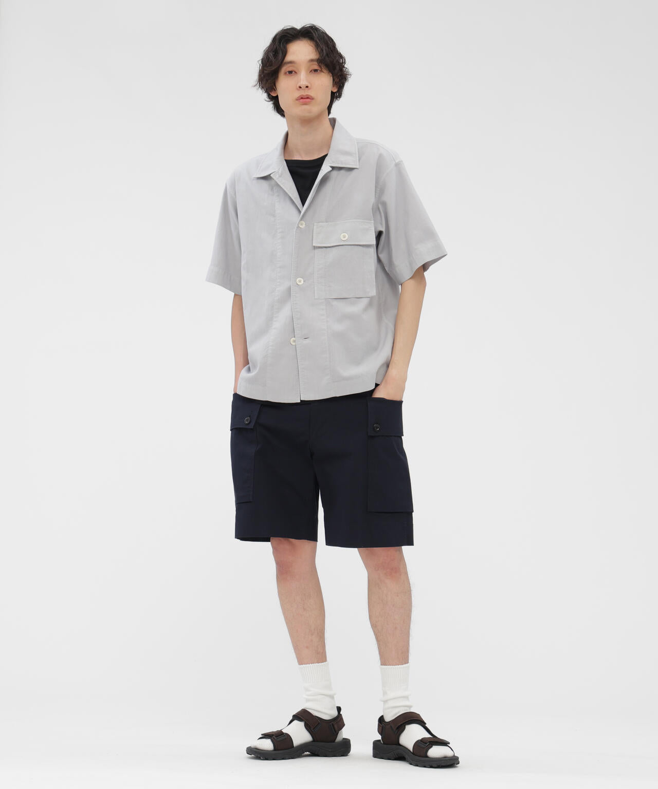WASHED COTTON NYLON RIPSTOP TROUSERS