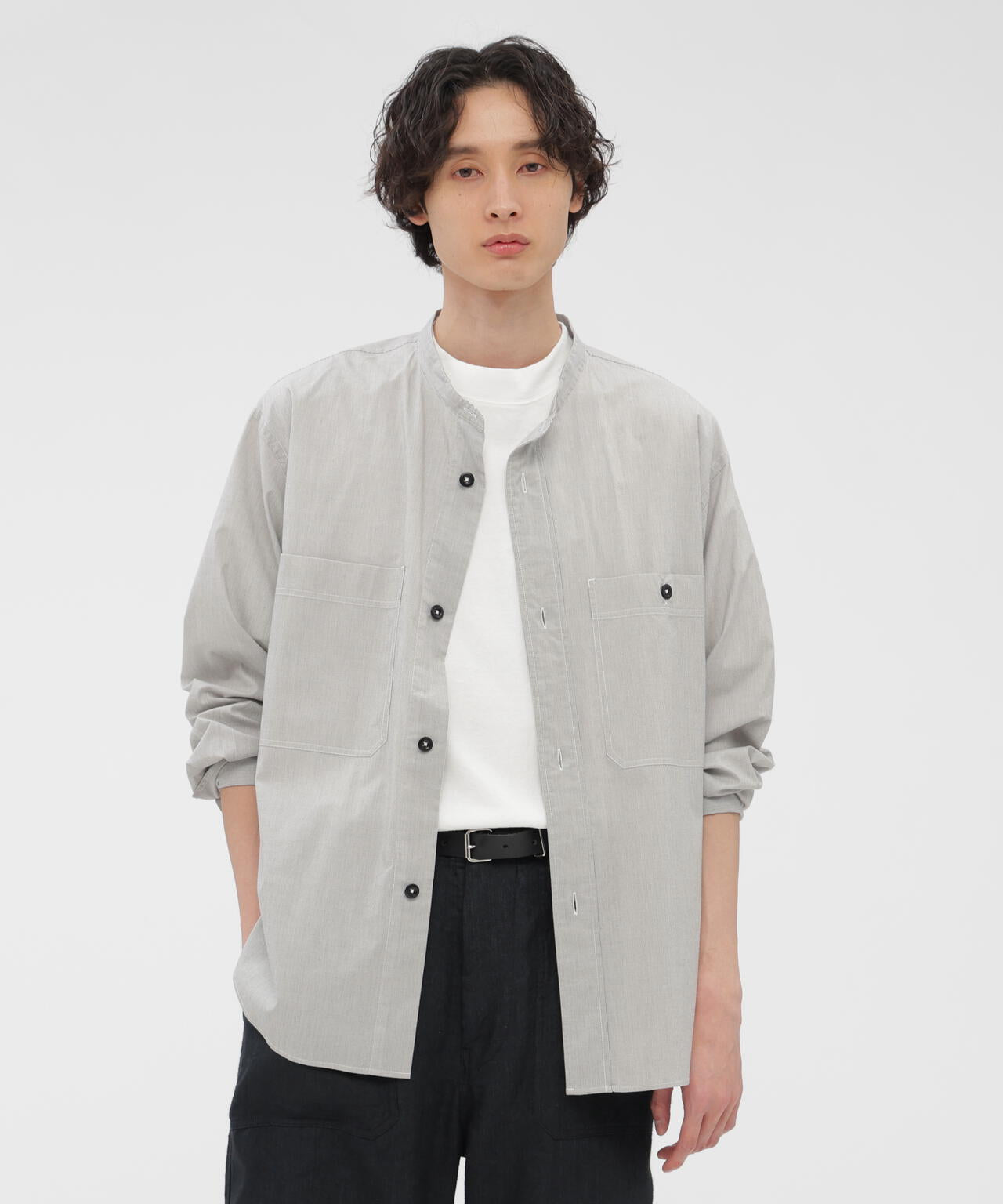 WORN COTTON HAIRLINE STRIPE SHIRT