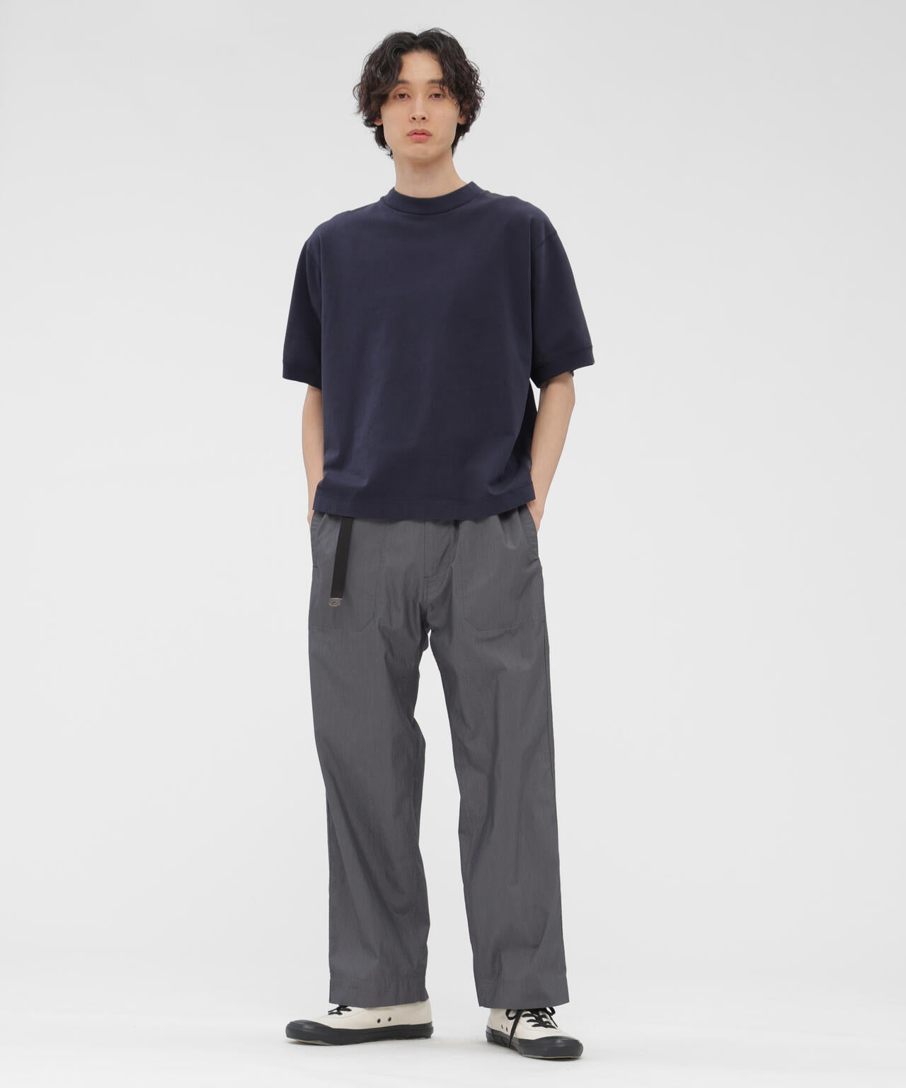 GARMENT DYED TOUGH COTTON LINEN JERSEY TOP
