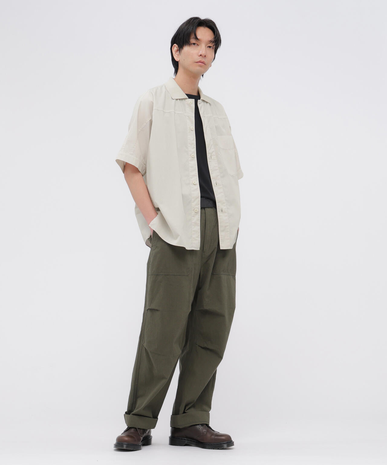 GARMENT DYED COTTON POPLIN SHIRT