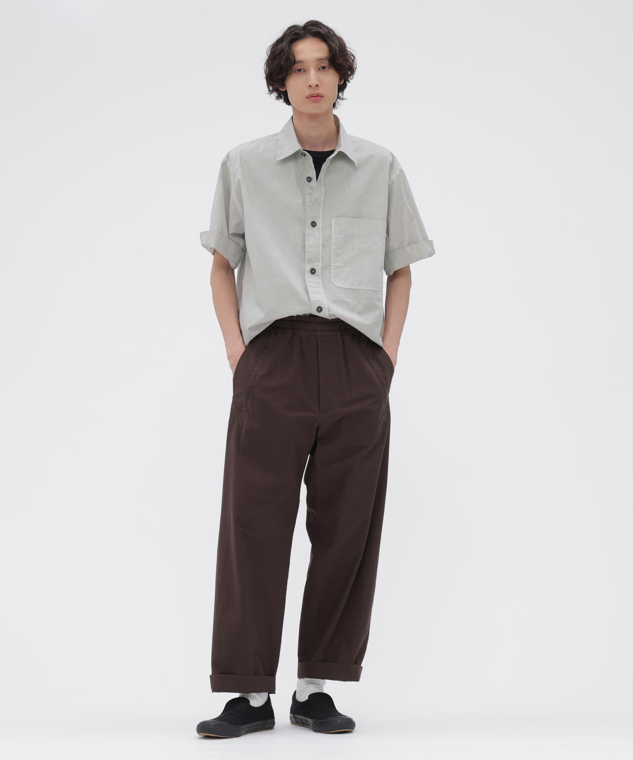 CARBON DYED COTTON POLIN SHIRT