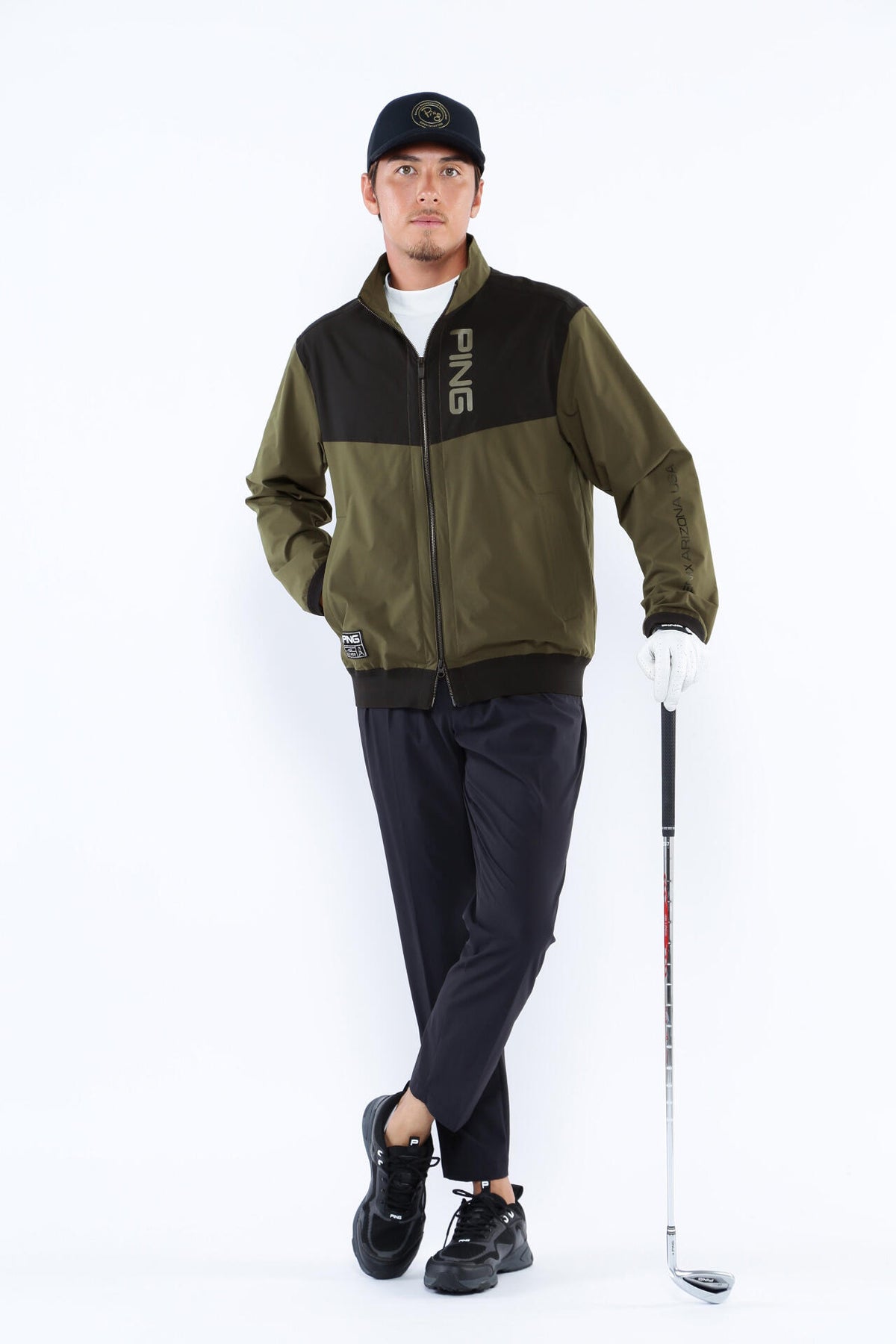 【PING APPAREL】撥水バイカラーフルジップ ストレッチブルゾン ＜GOLD＞ (MENS)