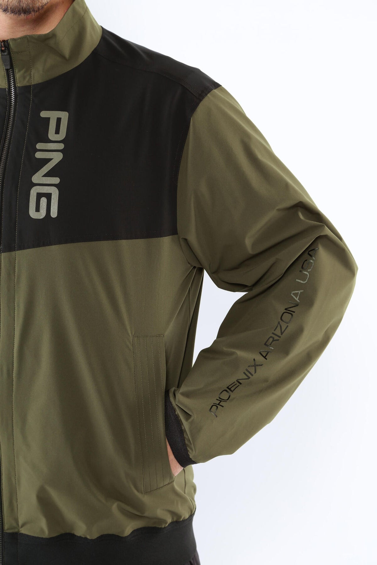 【PING APPAREL】撥水バイカラーフルジップ ストレッチブルゾン ＜GOLD＞ (MENS)