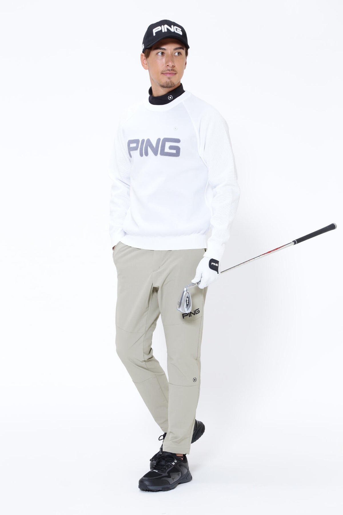 【PING APPAREL】クールコア ストレッチ起毛 長袖ハイネックカットソー  ＜PERFORMANCE＞ (MENS)
