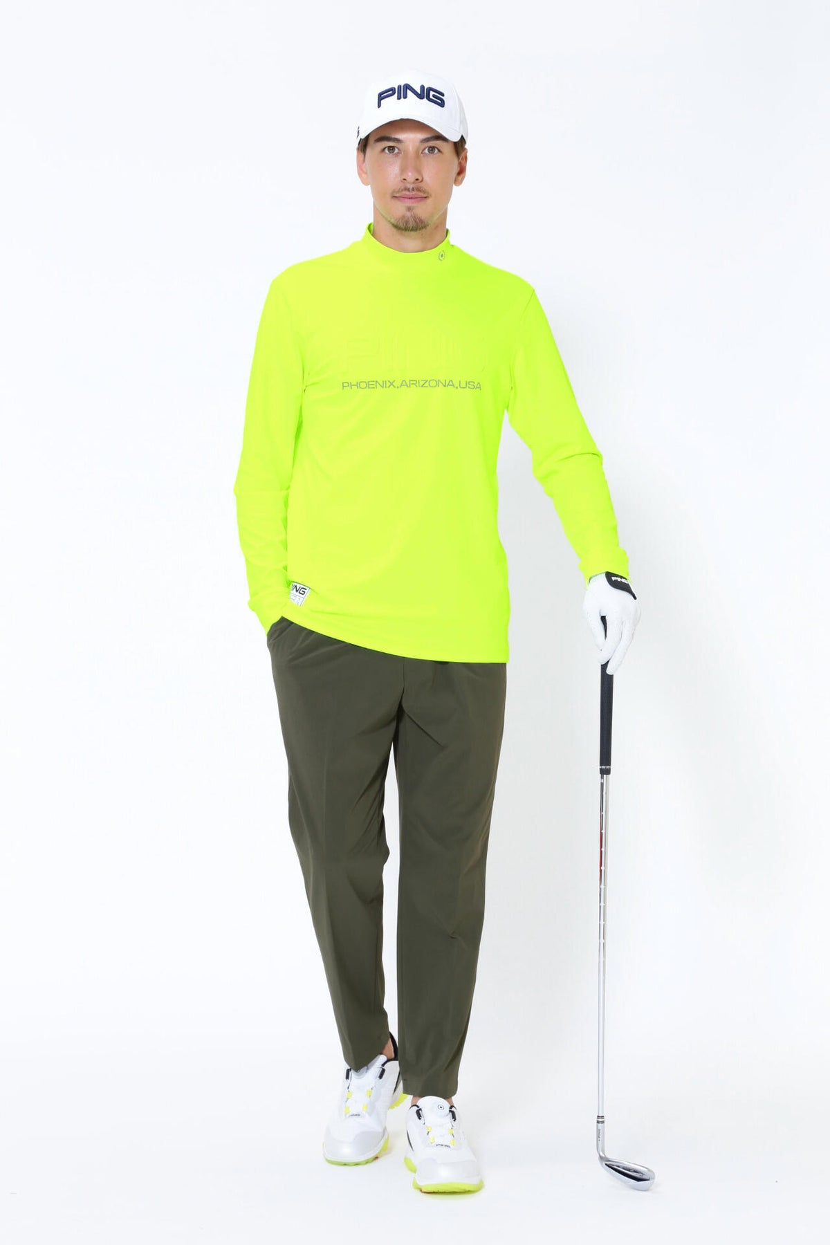 【PING APPAREL】ベアスムース長袖ハイネックカットソー ＜GOLD＞ (MENS)