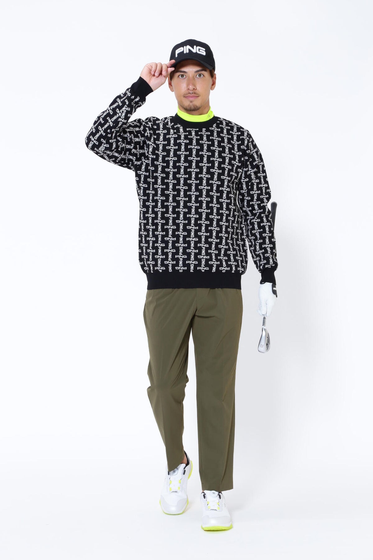 【PING APPAREL】ベアスムース長袖ハイネックカットソー ＜GOLD＞ (MENS)