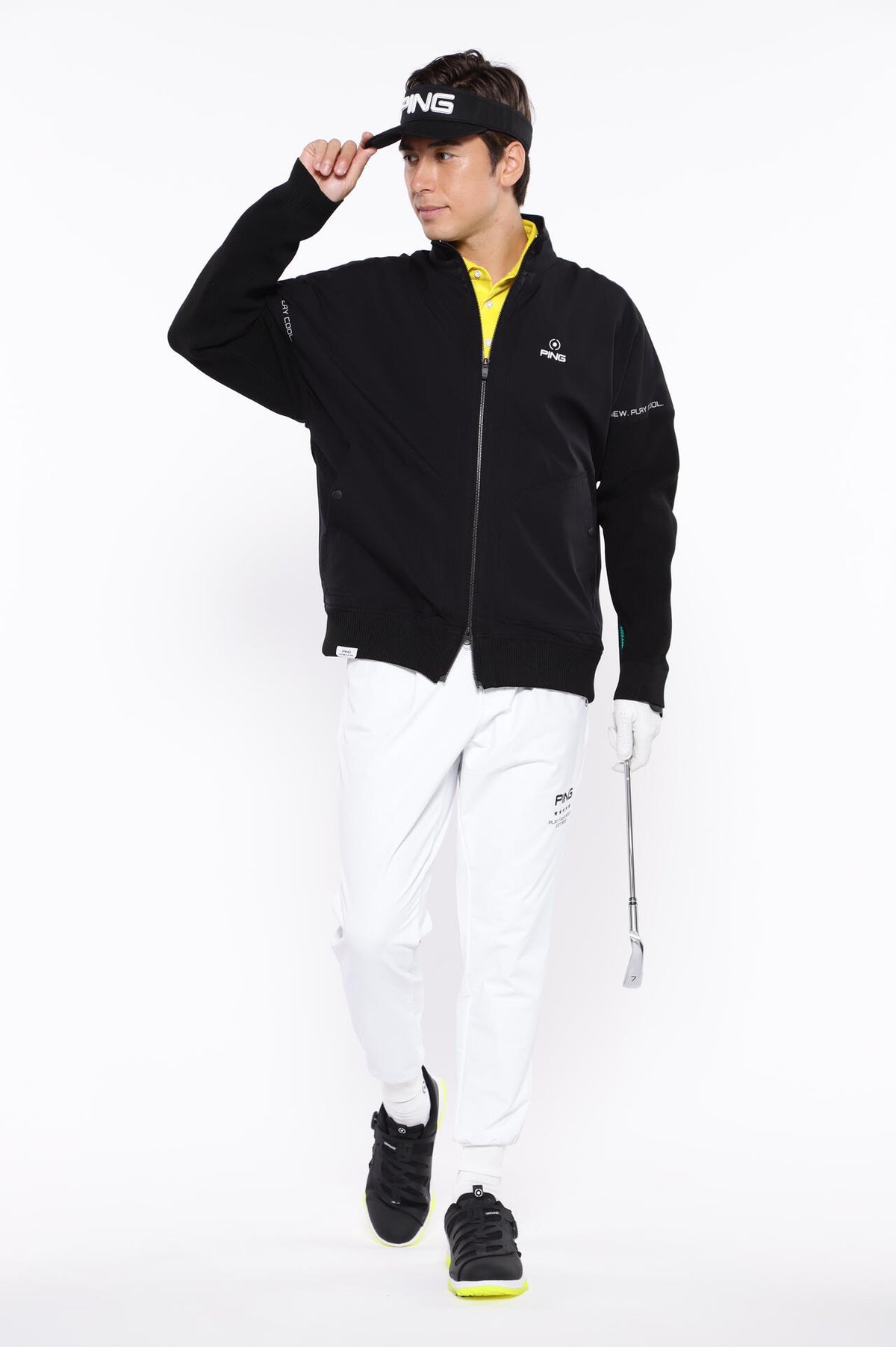 ［PING APPAREL］ストレッチ布帛/トリコット フルジップブルゾン ＜PERFORMANCE＞ (MENS)