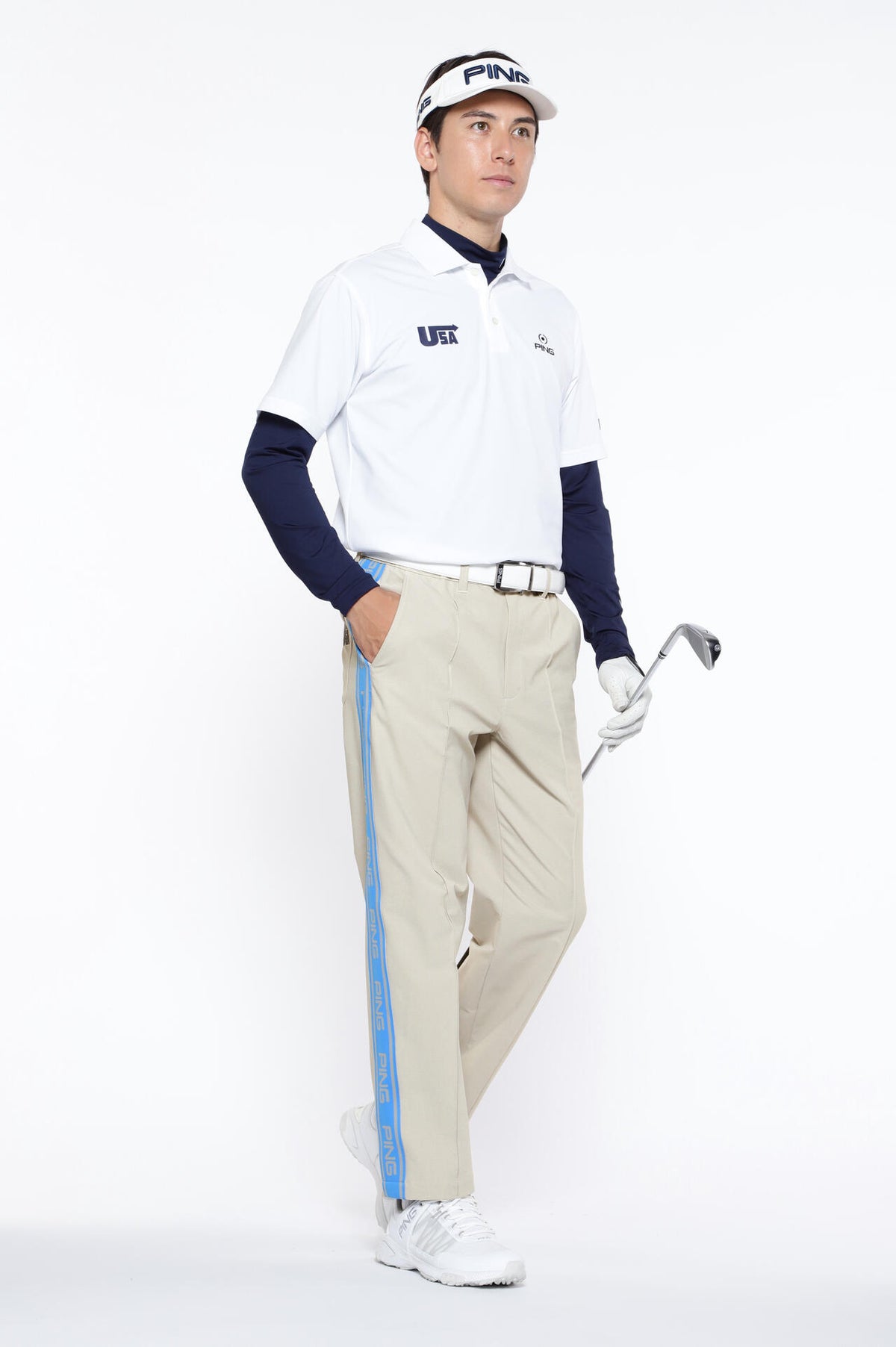 【PING APPAREL】全方向ストレッチ布帛ワイドテーパードパンツ ＜NATIVE＞ (MENS)