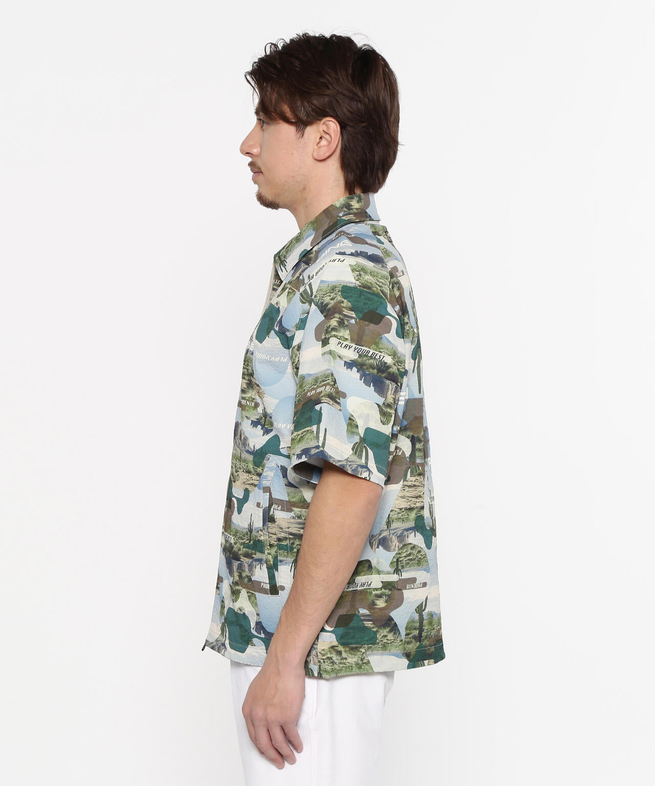 【PING APPAREL】全方向ストレッチサッカー半袖フルジップシャツ ＜NATIVE＞ (MENS)