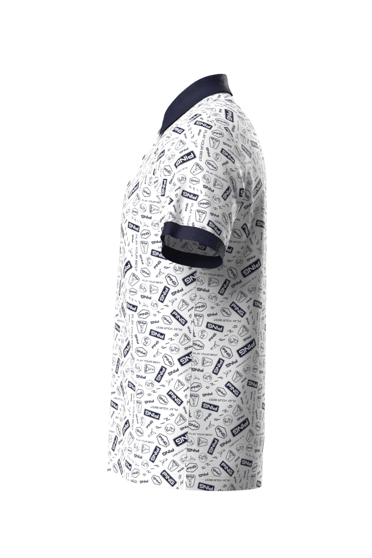 【PING APPAREL】総柄プリント半袖ポロシャツ ＜NATIVE＞ (MENS)