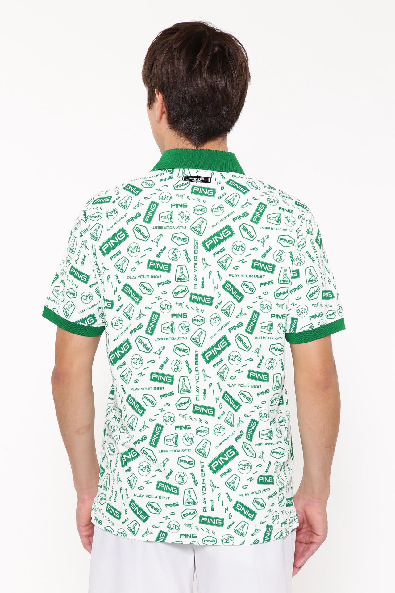 【PING APPAREL】総柄プリント半袖ポロシャツ ＜NATIVE＞ (MENS)
