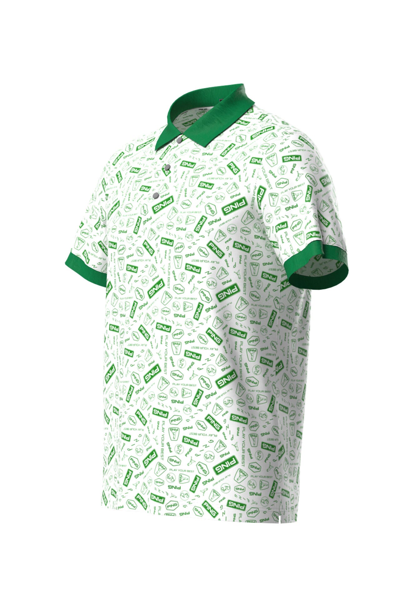 【PING APPAREL】総柄プリント半袖ポロシャツ ＜NATIVE＞ (MENS)