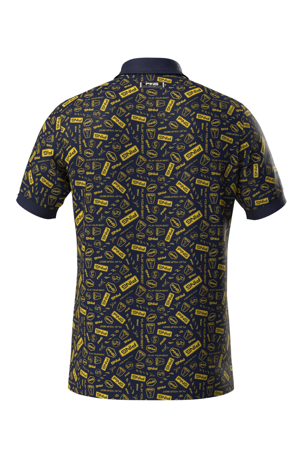 【PING APPAREL】総柄プリント半袖ポロシャツ ＜NATIVE＞ (MENS)