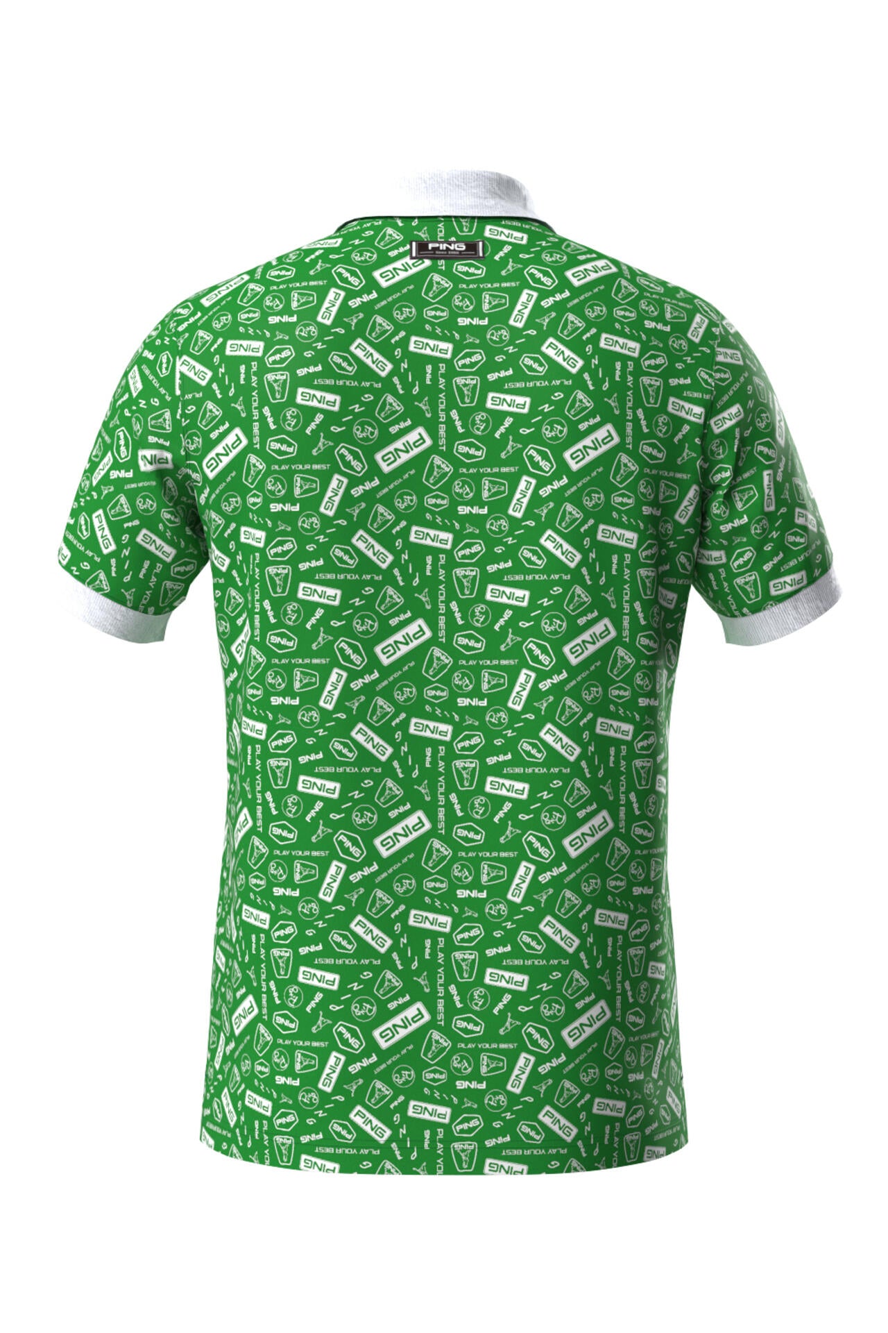 【PING APPAREL】総柄プリント半袖ポロシャツ ＜NATIVE＞ (MENS)