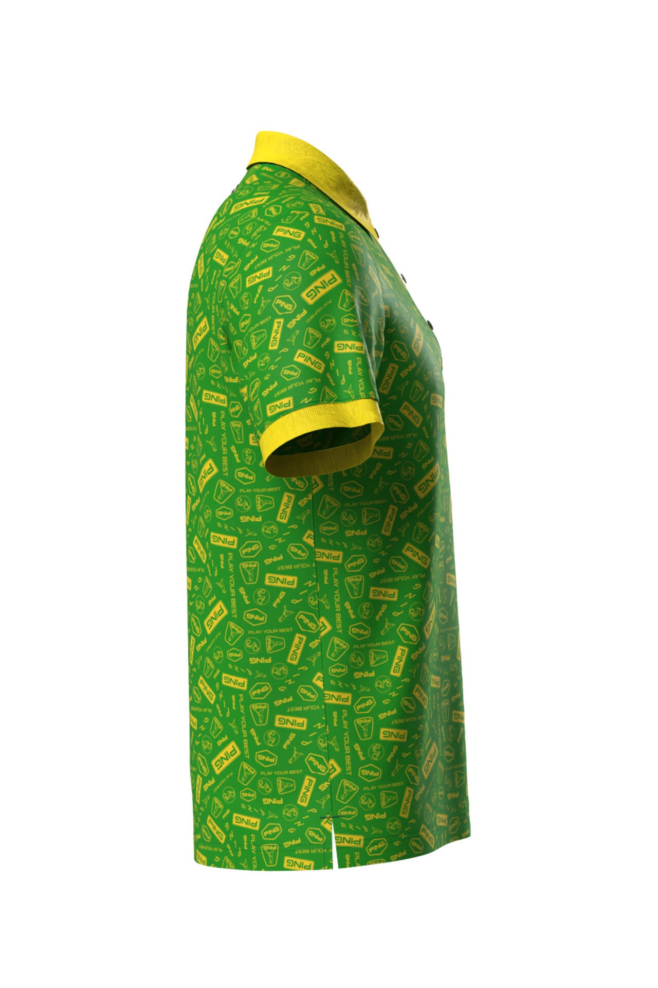 【PING APPAREL】総柄プリント半袖ポロシャツ ＜NATIVE＞ (MENS)