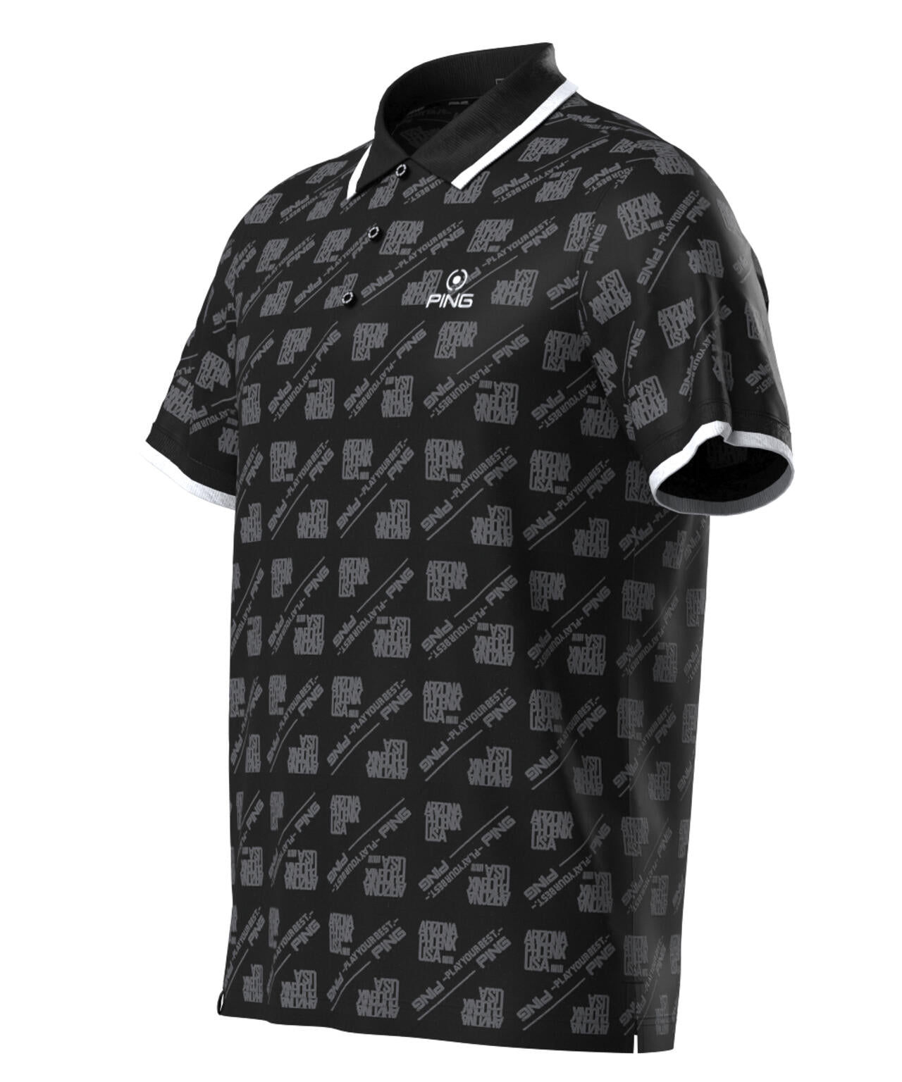【PING APPAREL】バイアスロゴジャガード 半袖ポロシャツ ＜PERFORMANCE＞ (MENS)