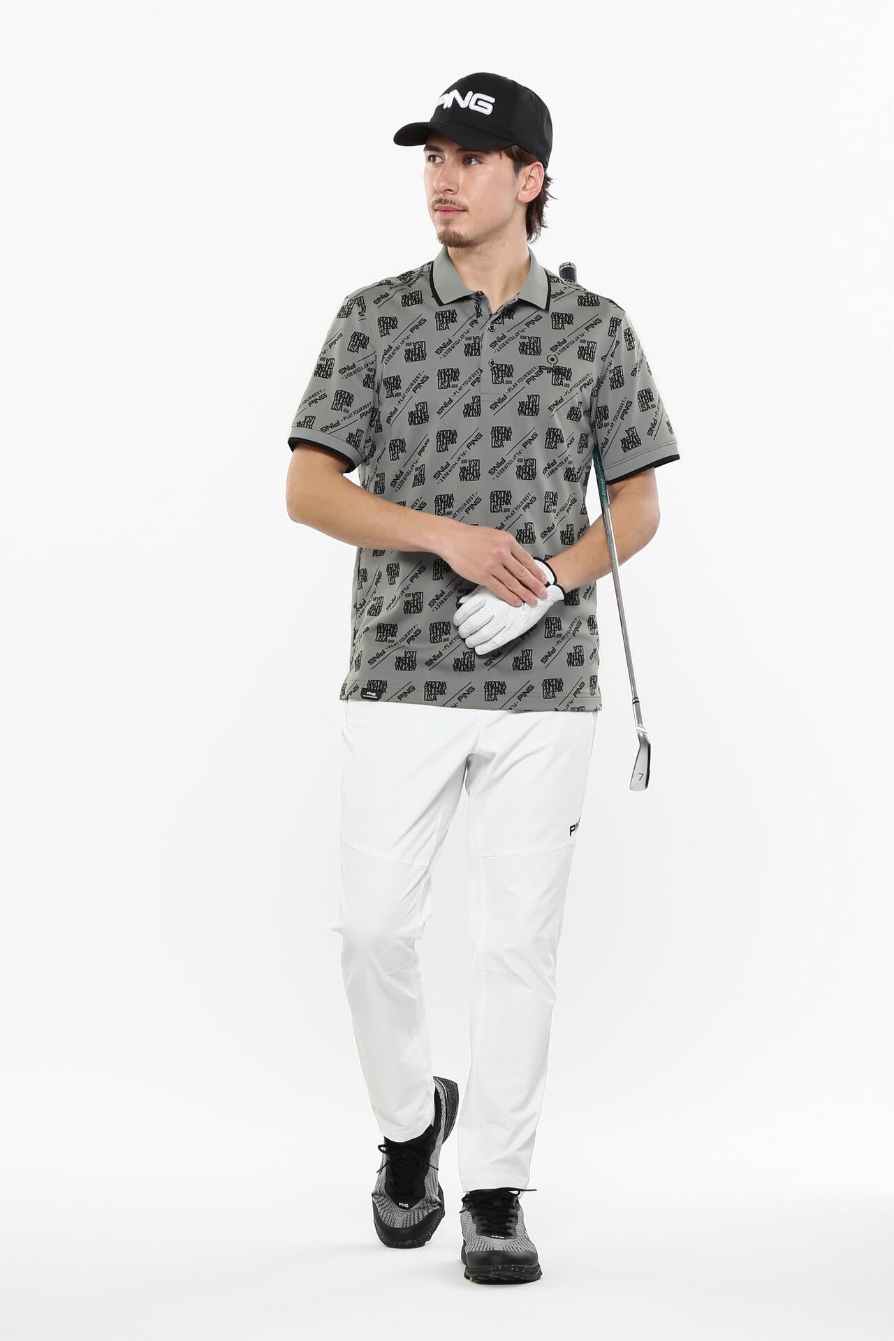 【PING APPAREL】バイアスロゴジャガード 半袖ポロシャツ ＜PERFORMANCE＞ (MENS)
