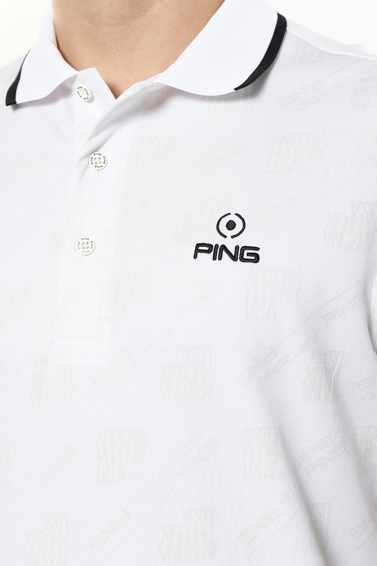 【PING APPAREL】バイアスロゴジャガード 半袖ポロシャツ ＜PERFORMANCE＞ (MENS)