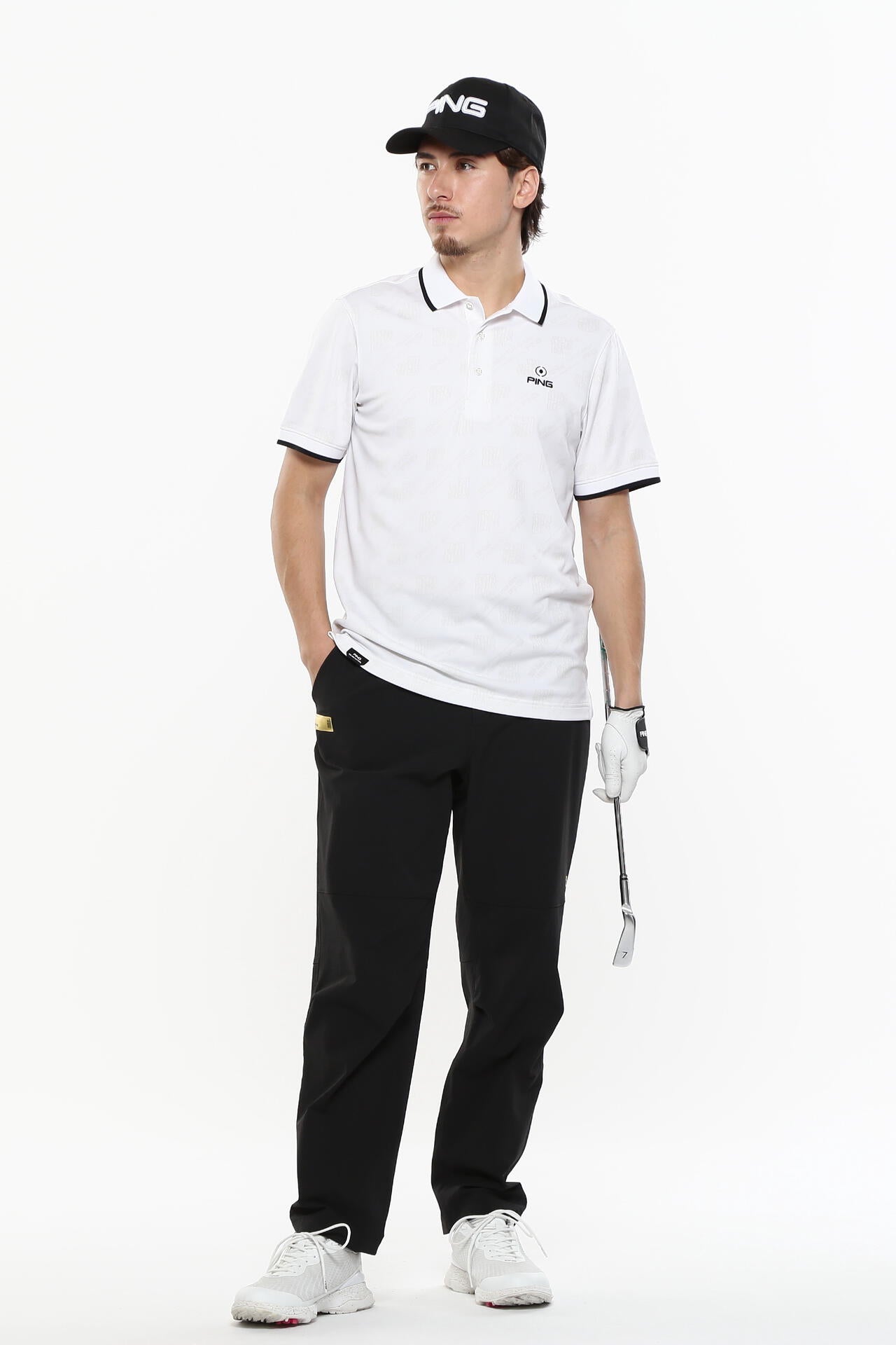 【PING APPAREL】バイアスロゴジャガード 半袖ポロシャツ ＜PERFORMANCE＞ (MENS)