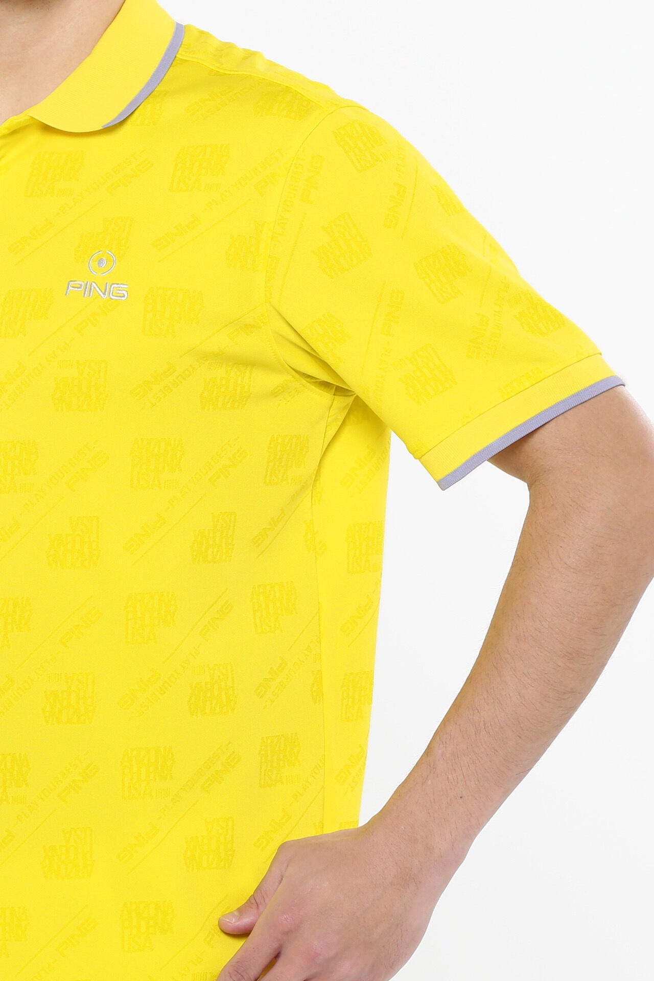 【PING APPAREL】バイアスロゴジャガード 半袖ポロシャツ ＜PERFORMANCE＞ (MENS)