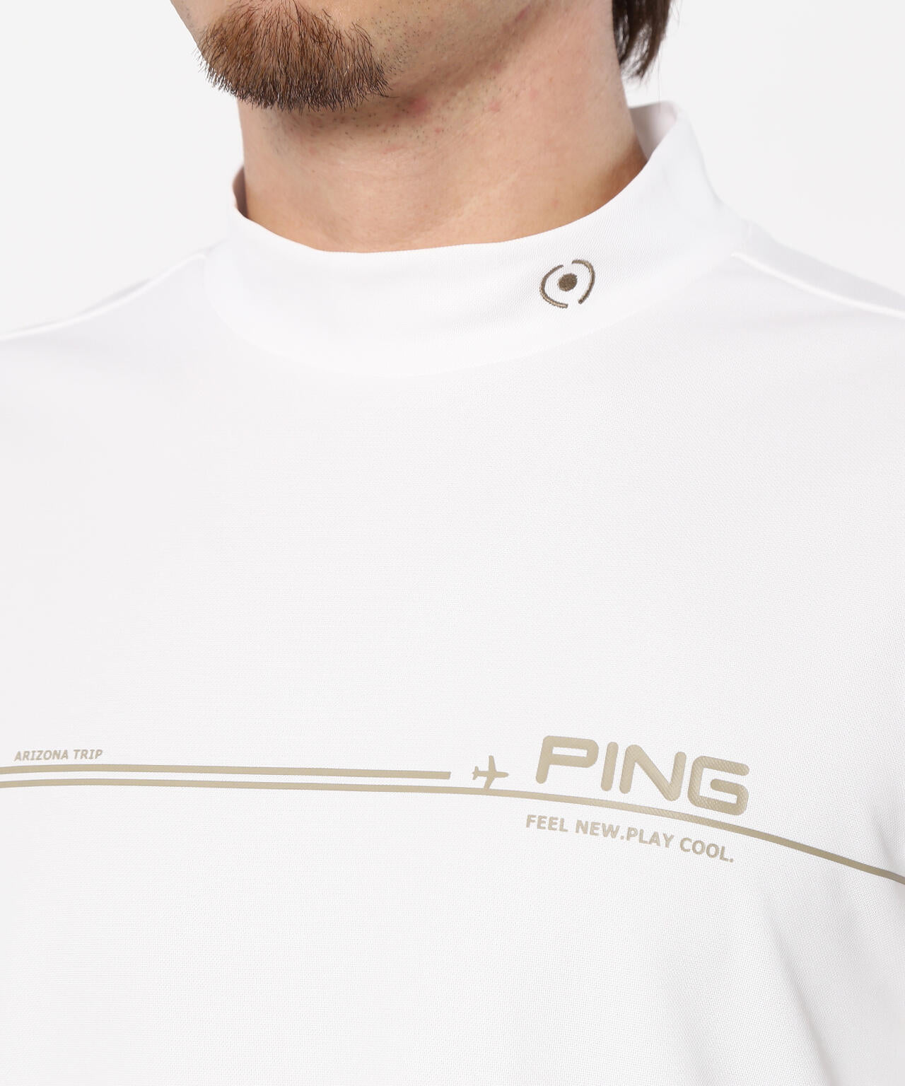 【PING APPAREL】カノコ 半袖ハイネックシャツ ＜NATIVE＞ (MENS)