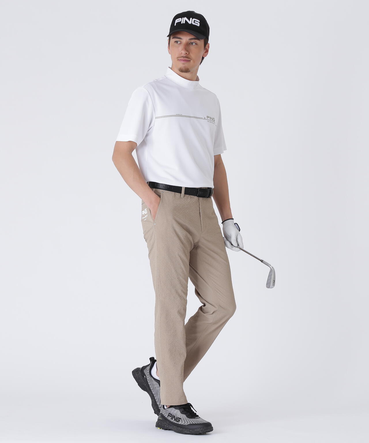 【PING APPAREL】カノコ 半袖ハイネックシャツ ＜NATIVE＞ (MENS)