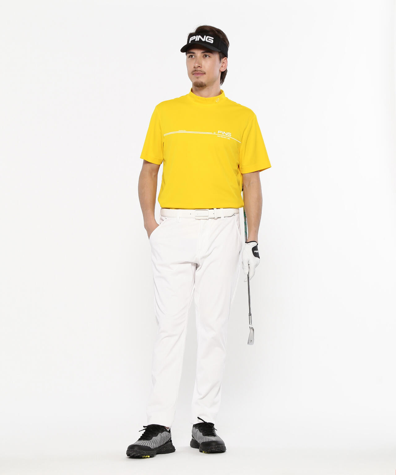 【PING APPAREL】カノコ 半袖ハイネックシャツ ＜NATIVE＞ (MENS)