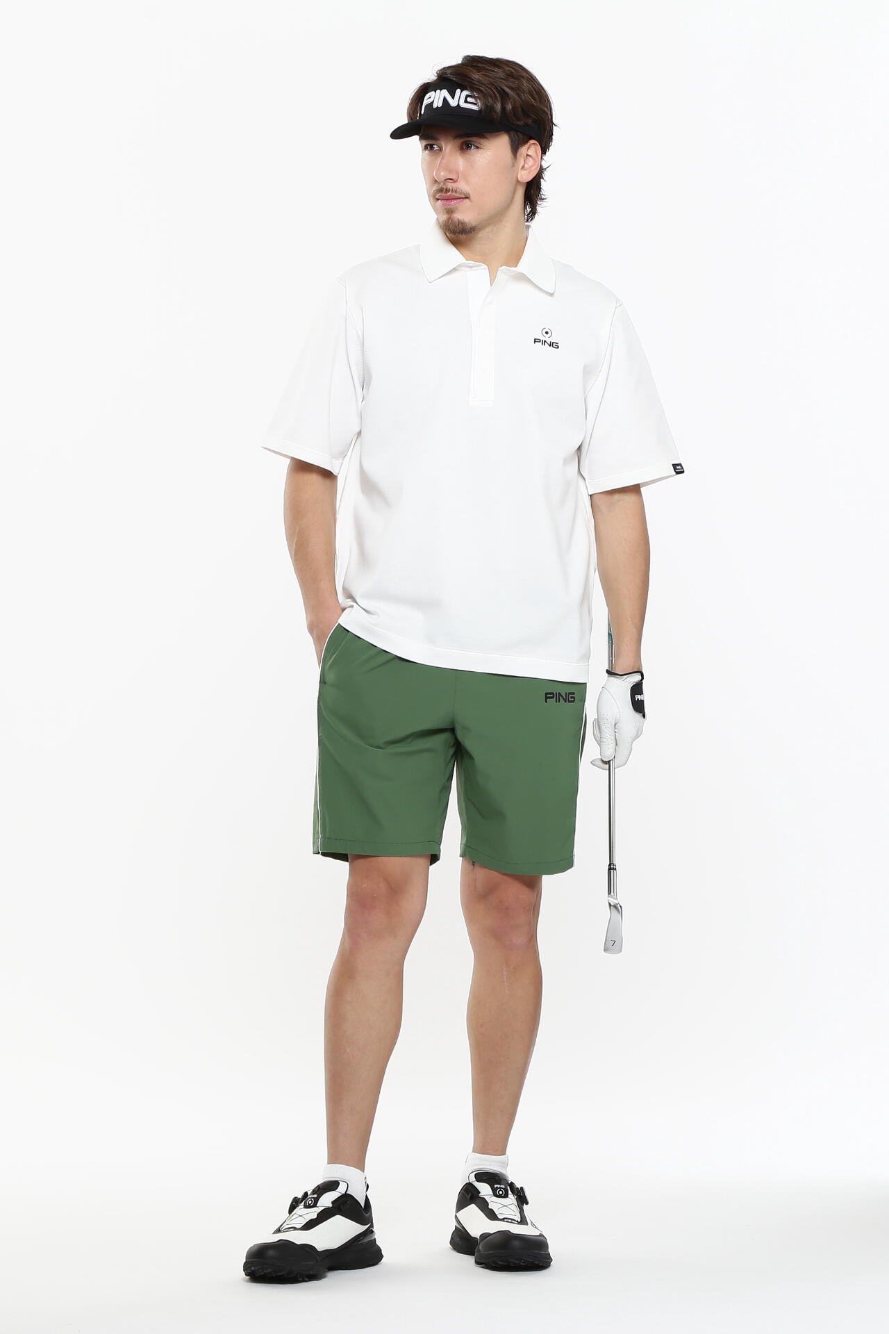 【PING APPAREL】半袖ニットポロシャツ (MENS)