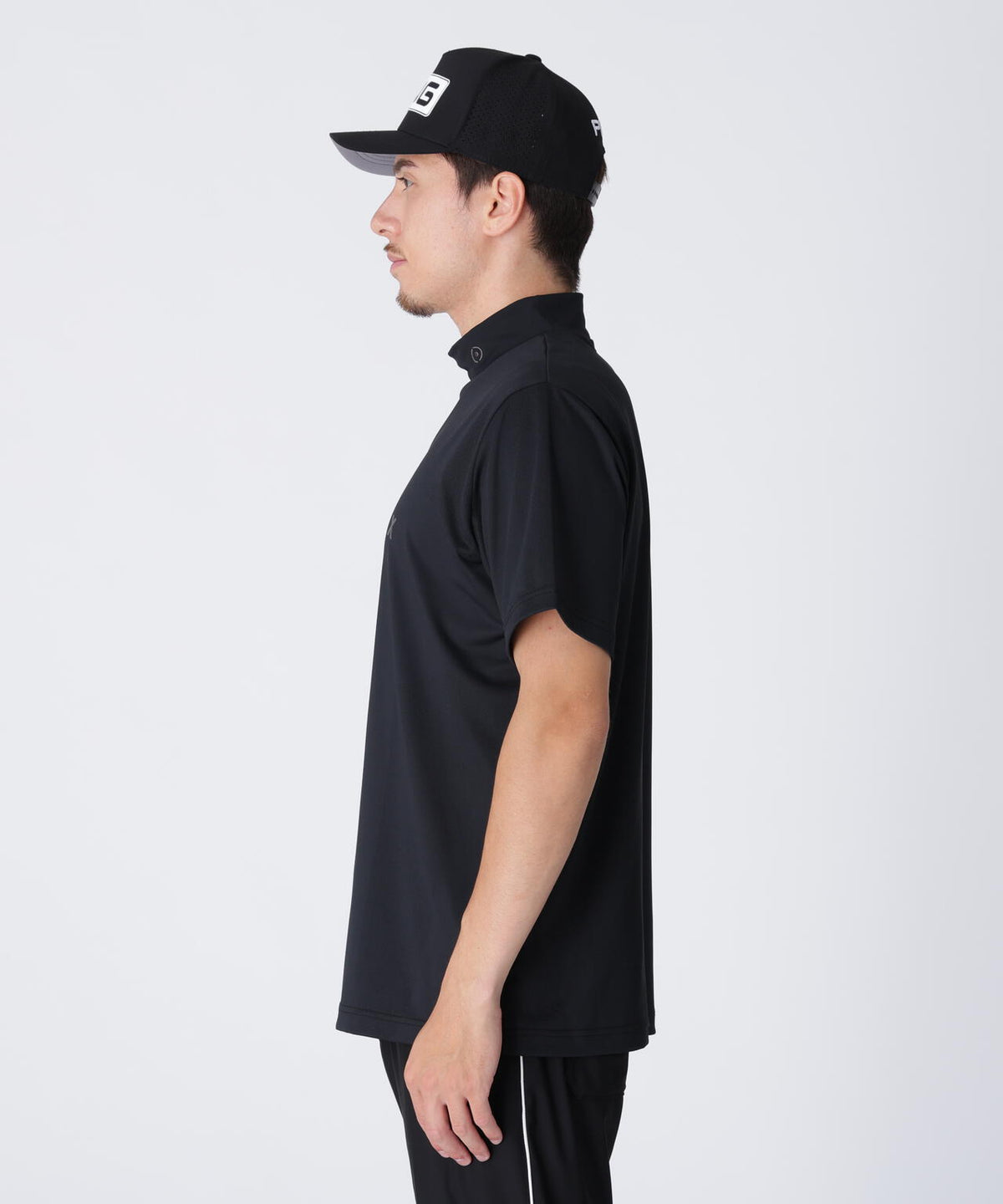 【PING APPAREL】メッシュジャカード半袖ハイネックシャツ ＜PERFORMANCE＞ (MENS)