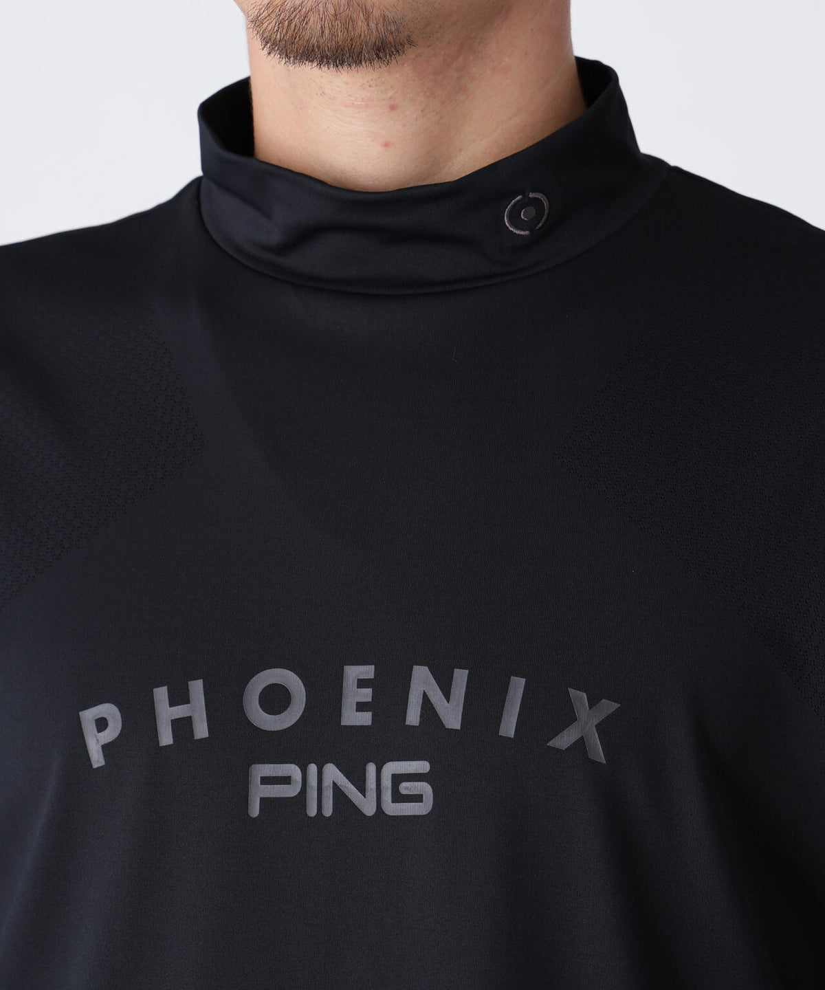 【PING APPAREL】メッシュジャカード半袖ハイネックシャツ ＜PERFORMANCE＞ (MENS)
