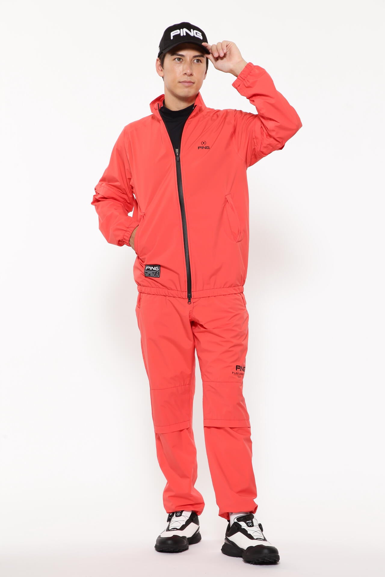 ［PING APPAREL］［防水・撥水］ダーミザクスレインウェアトップ&ボトムセット ＜GOLD＞ (MENS)