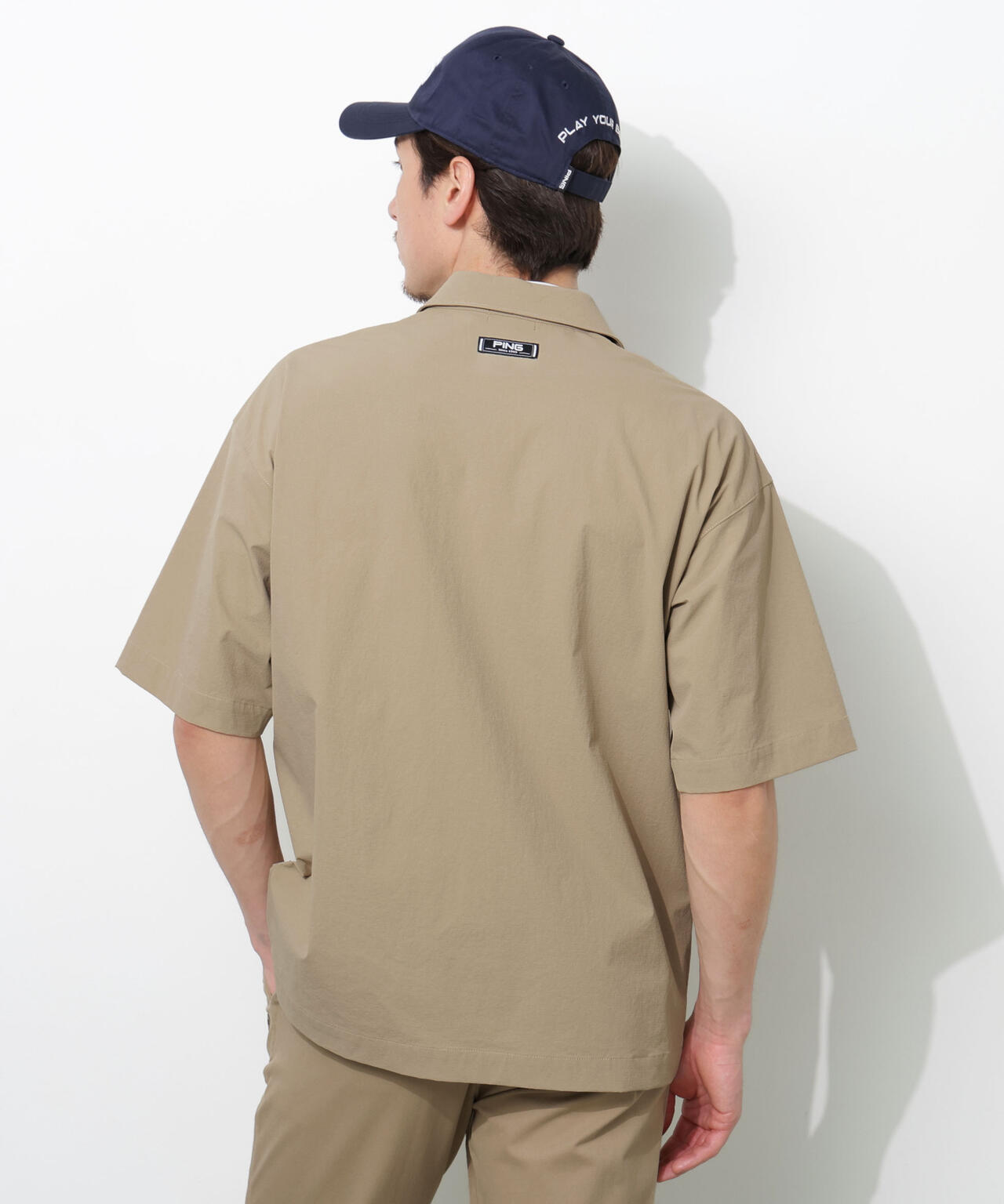 【PING APPAREL】ストレッチリップストップ半袖フルジップシャツ ＜NATIVE＞ (MENS)