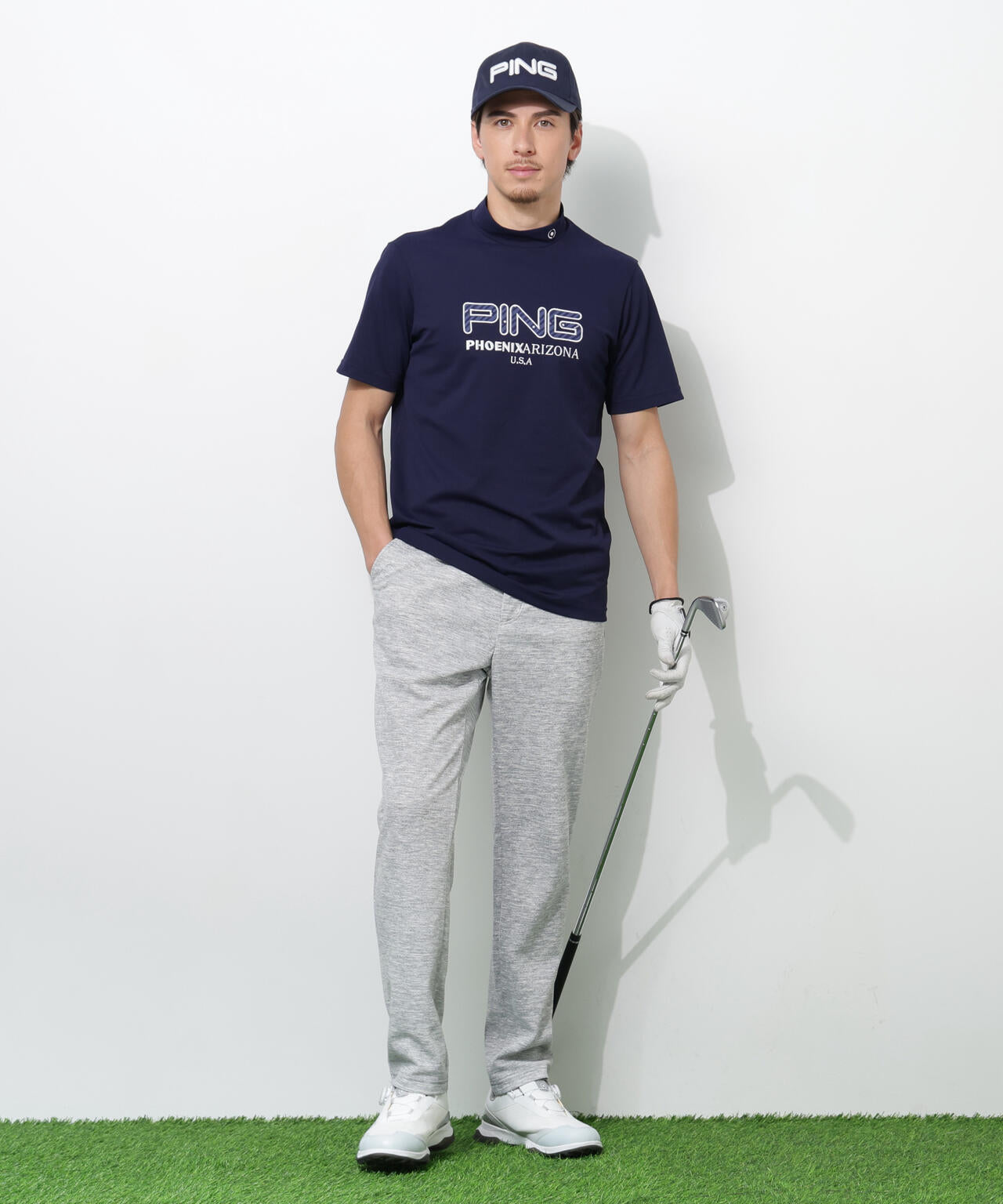 【PING APPAREL】全方向ストレッチダブルフェイスドライミックスアイストーンスウェットパンツ ＜NATIVE＞ (MENS)