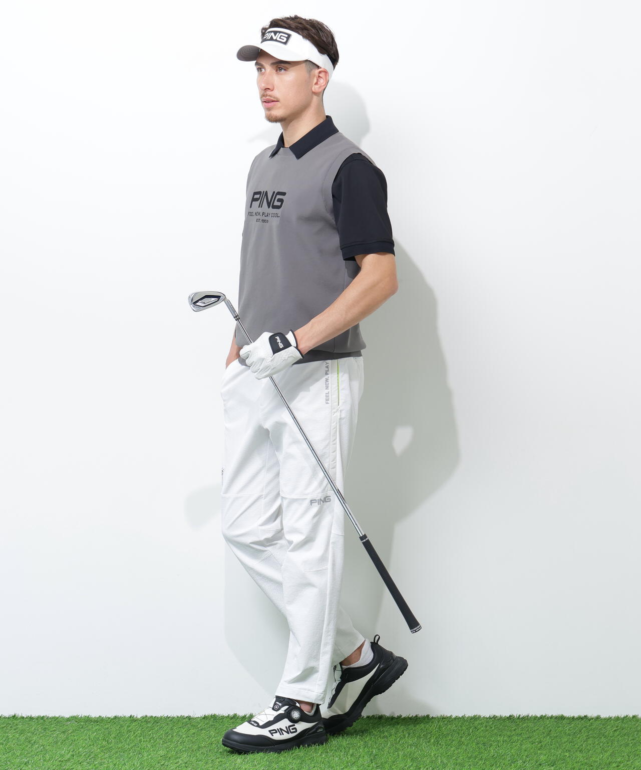 【PING APPAREL】全方向ストレッチ緯二重テーパードパンツ ＜GOLD＞ (MENS)