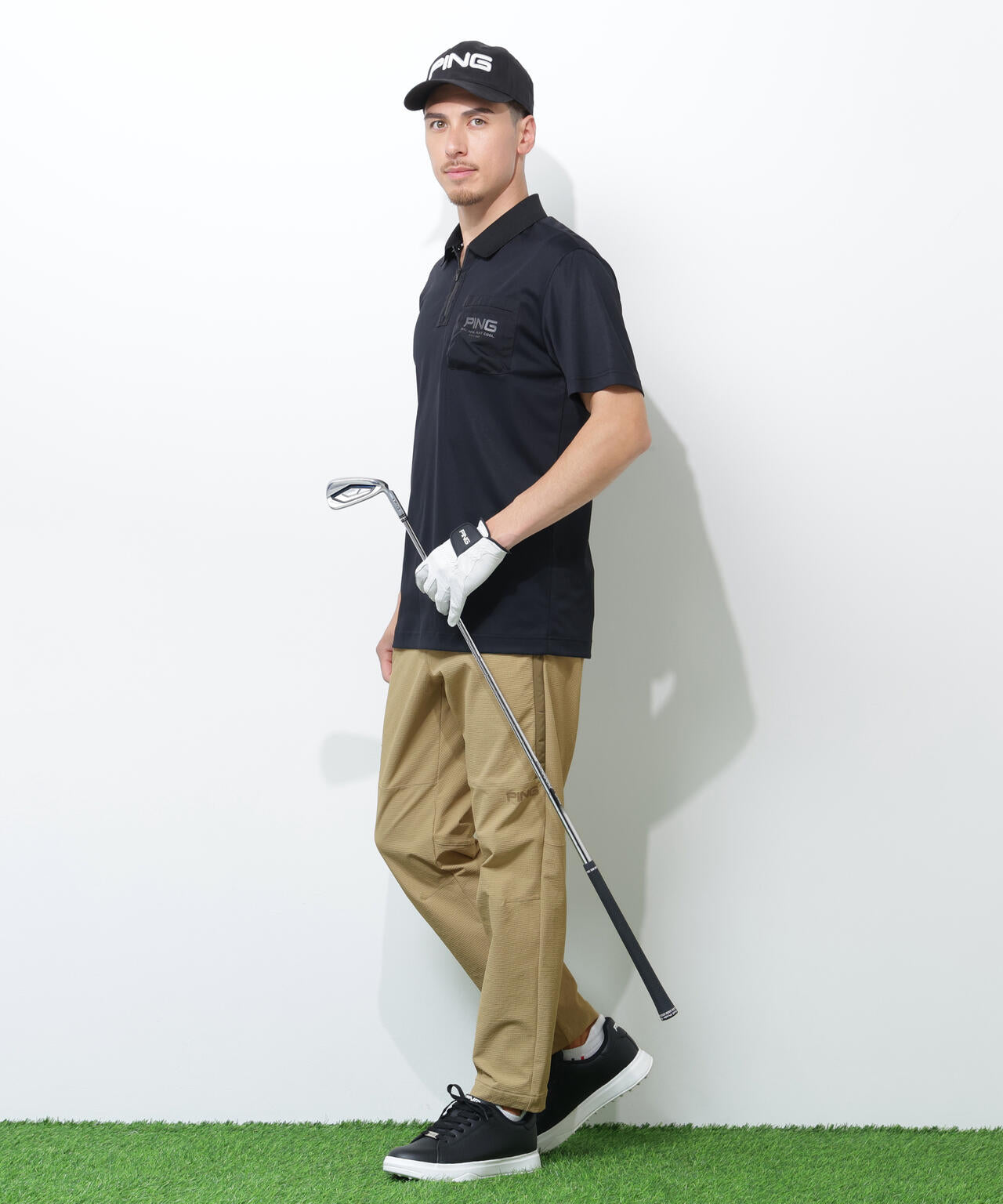 【PING APPAREL】全方向ストレッチ緯二重テーパードパンツ ＜GOLD＞ (MENS)