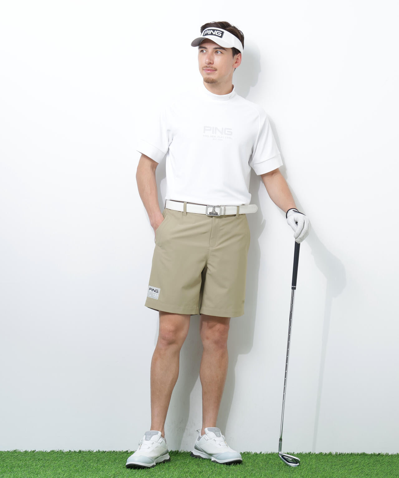 【PING APPAREL】【UVカット・透け防止・ストレッチ】ドビーショートパンツ ＜GOLD＞ (MENS)