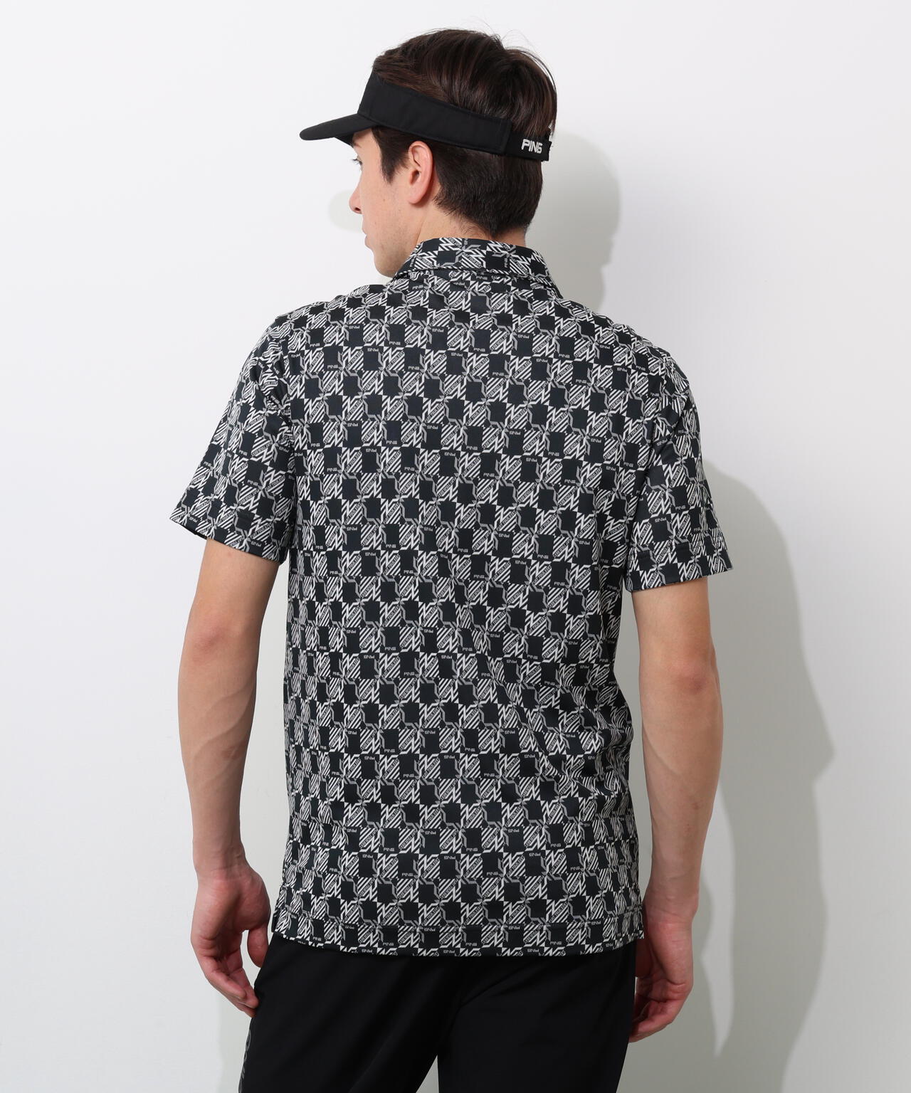【PING APPAREL】AZモノグラムジャカードブロックロゴ半袖ポロシャツ ＜PERFORMANCE＞ (MENS)