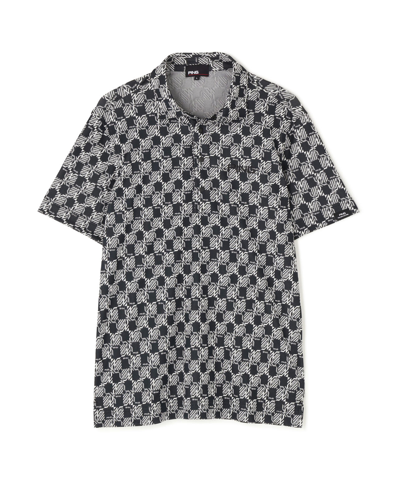 【PING APPAREL】AZモノグラムジャカードブロックロゴ半袖ポロシャツ ＜PERFORMANCE＞ (MENS)