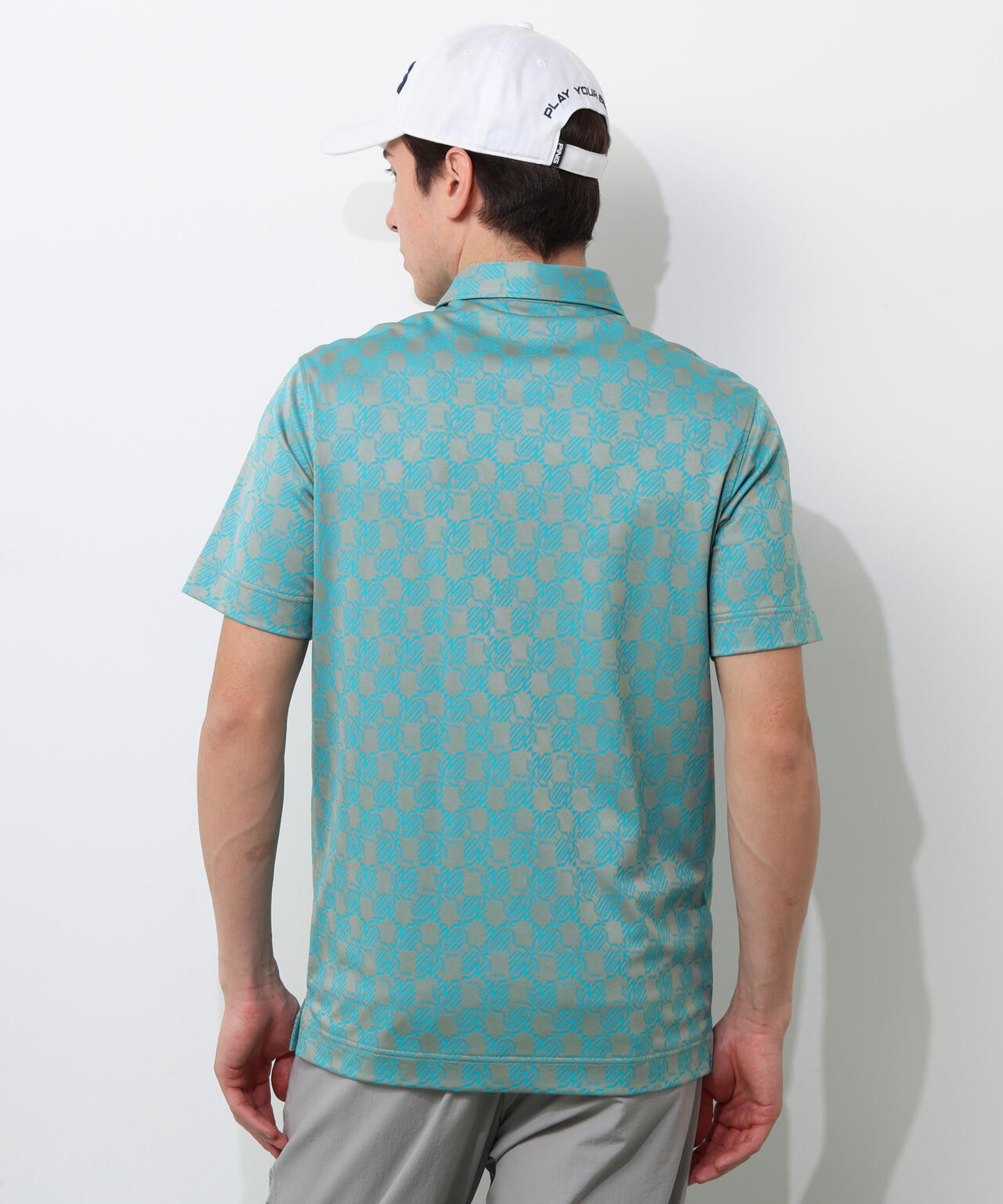 【PING APPAREL】AZモノグラムジャカードブロックロゴ半袖ポロシャツ ＜PERFORMANCE＞ (MENS)