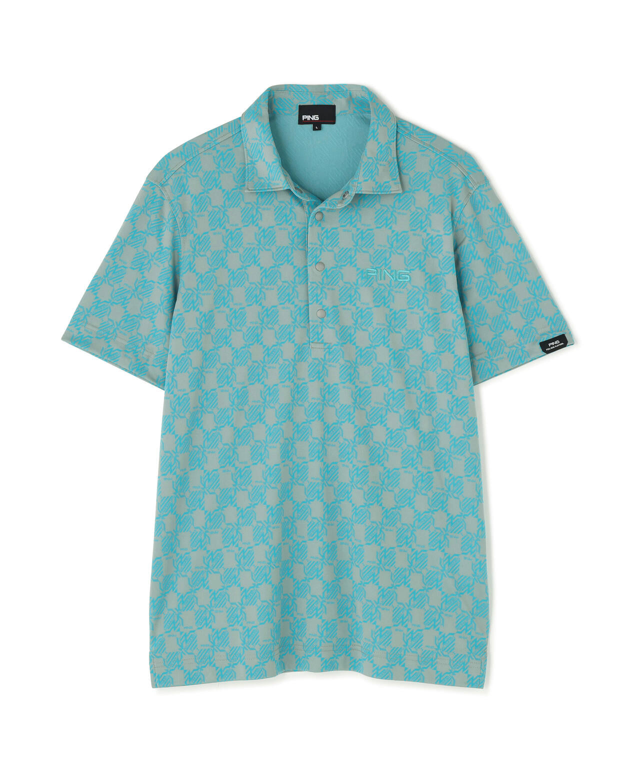 【PING APPAREL】AZモノグラムジャカードブロックロゴ半袖ポロシャツ ＜PERFORMANCE＞ (MENS)