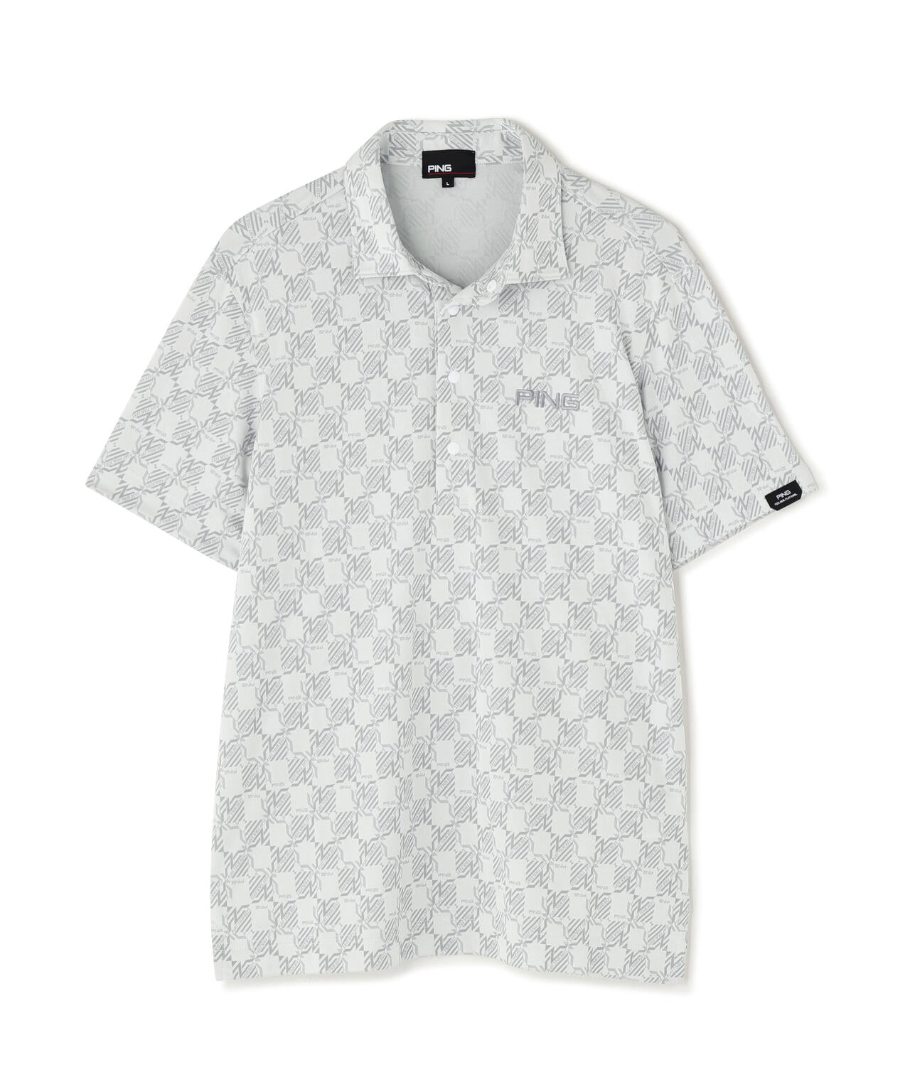 【PING APPAREL】AZモノグラムジャカードブロックロゴ半袖ポロシャツ ＜PERFORMANCE＞ (MENS)