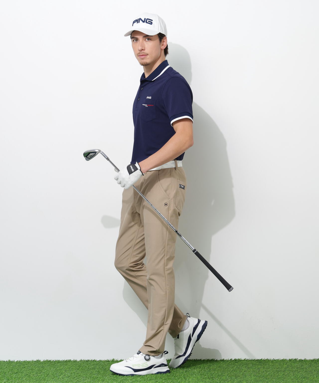 【PING APPAREL】スナップテックス半袖ラインポロシャツ ＜NATIVE＞ (MENS)