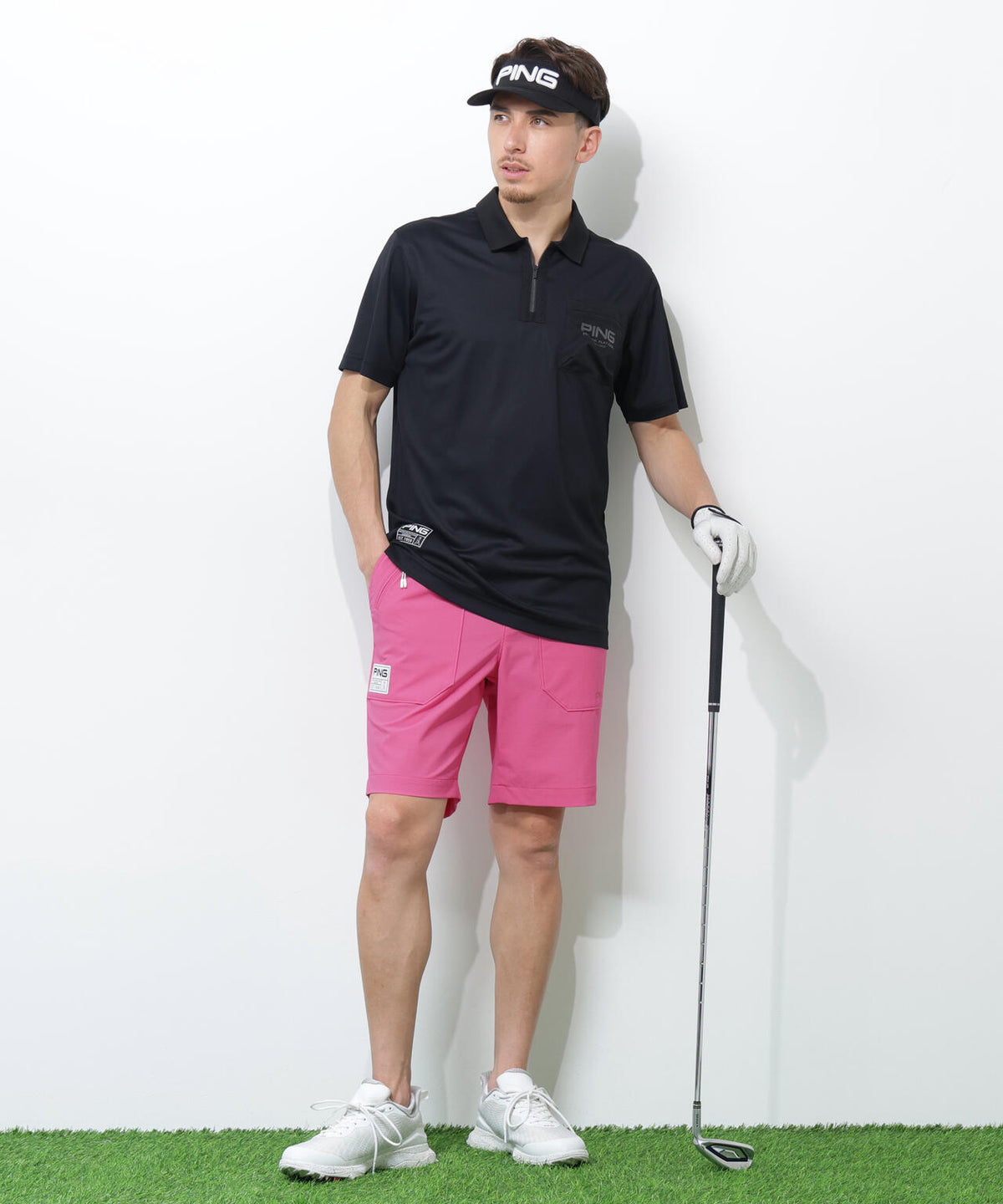 【PING APPAREL】サンベール×クールフローカノコ半袖ポロシャツ ＜GOLD＞ (MENS)