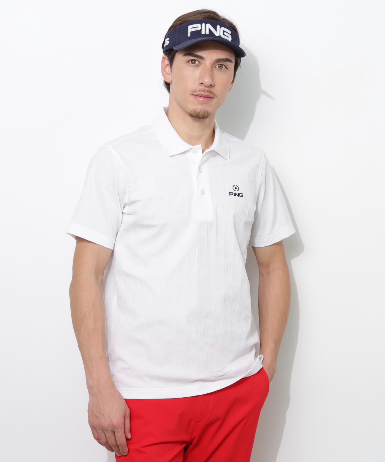 【PING APPAREL】EPIX変形ストレッチカノコ半袖ポロシャツ ＜NAITVE＞ (MENS)
