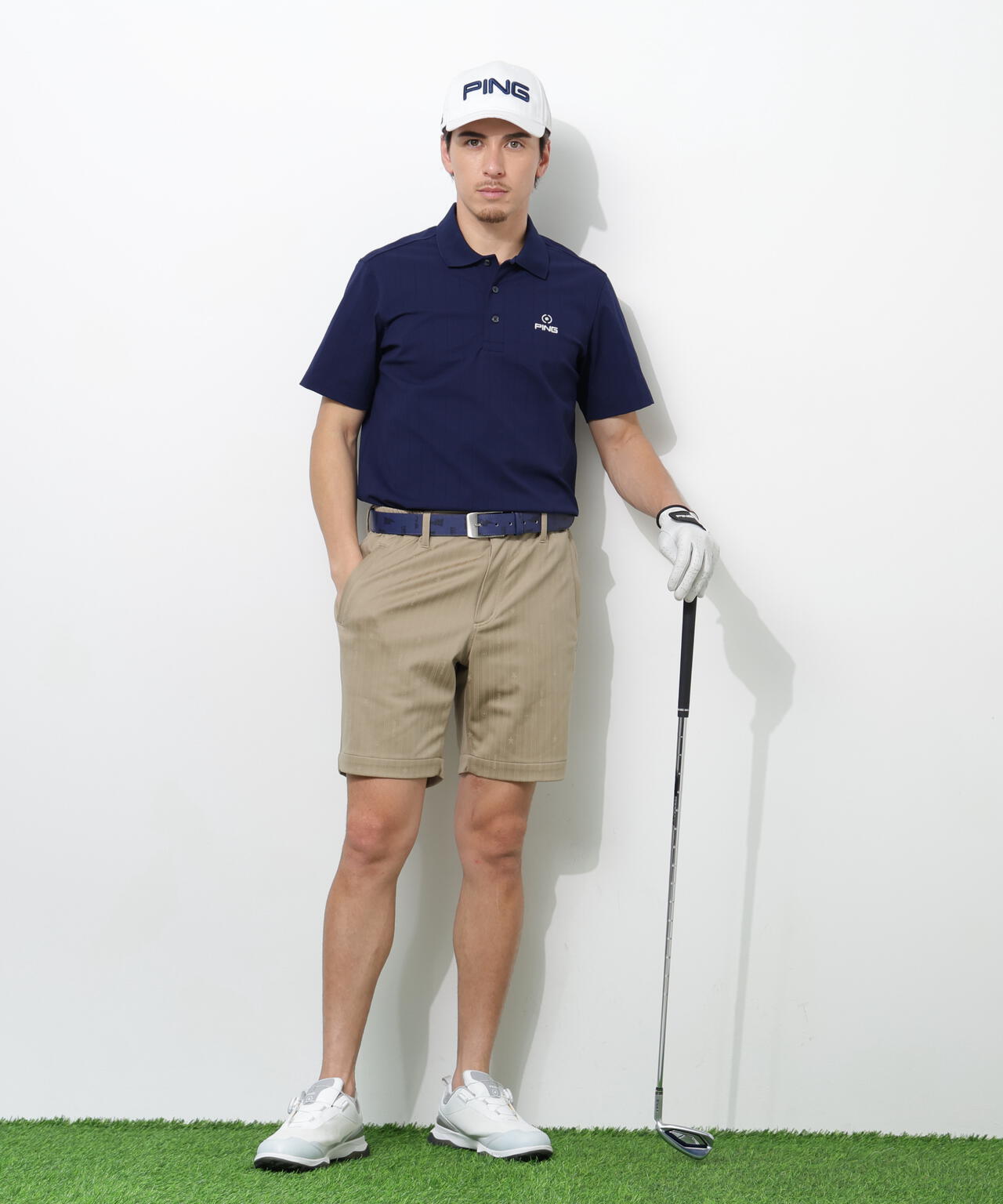 【PING APPAREL】EPIX変形ストレッチカノコ半袖ポロシャツ ＜NAITVE＞ (MENS)