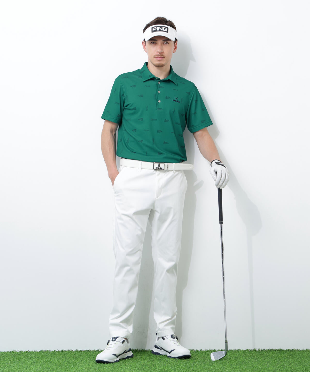 【PING APPAREL】ストレッチミニポップコーン半袖ポロシャツ ＜NATIVE＞ (MENS)