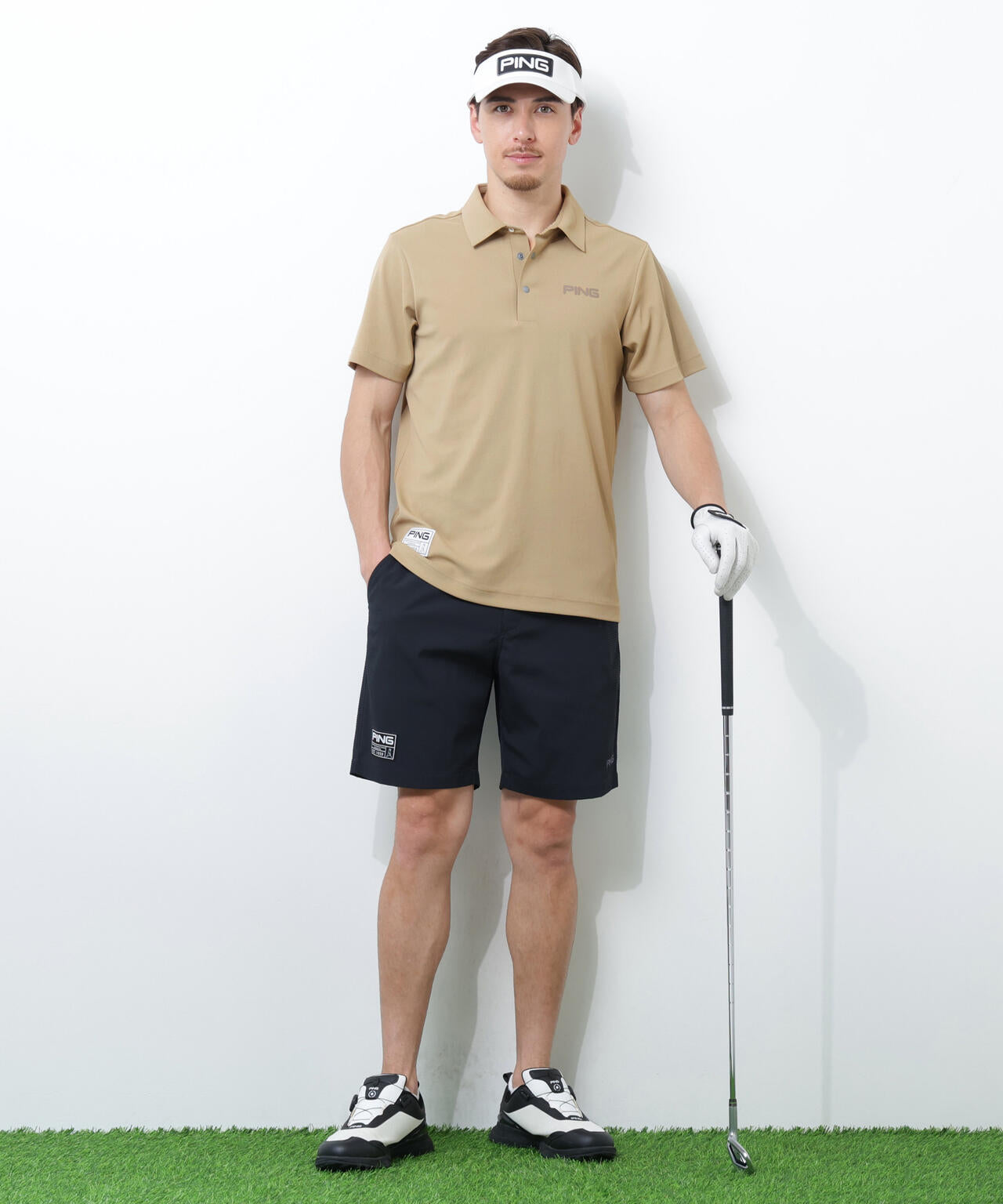 【PING APPAREL】【接触冷感・UVカット】スーパーシェルター06半袖ポロシャツ ＜GOLD＞ (MENS)