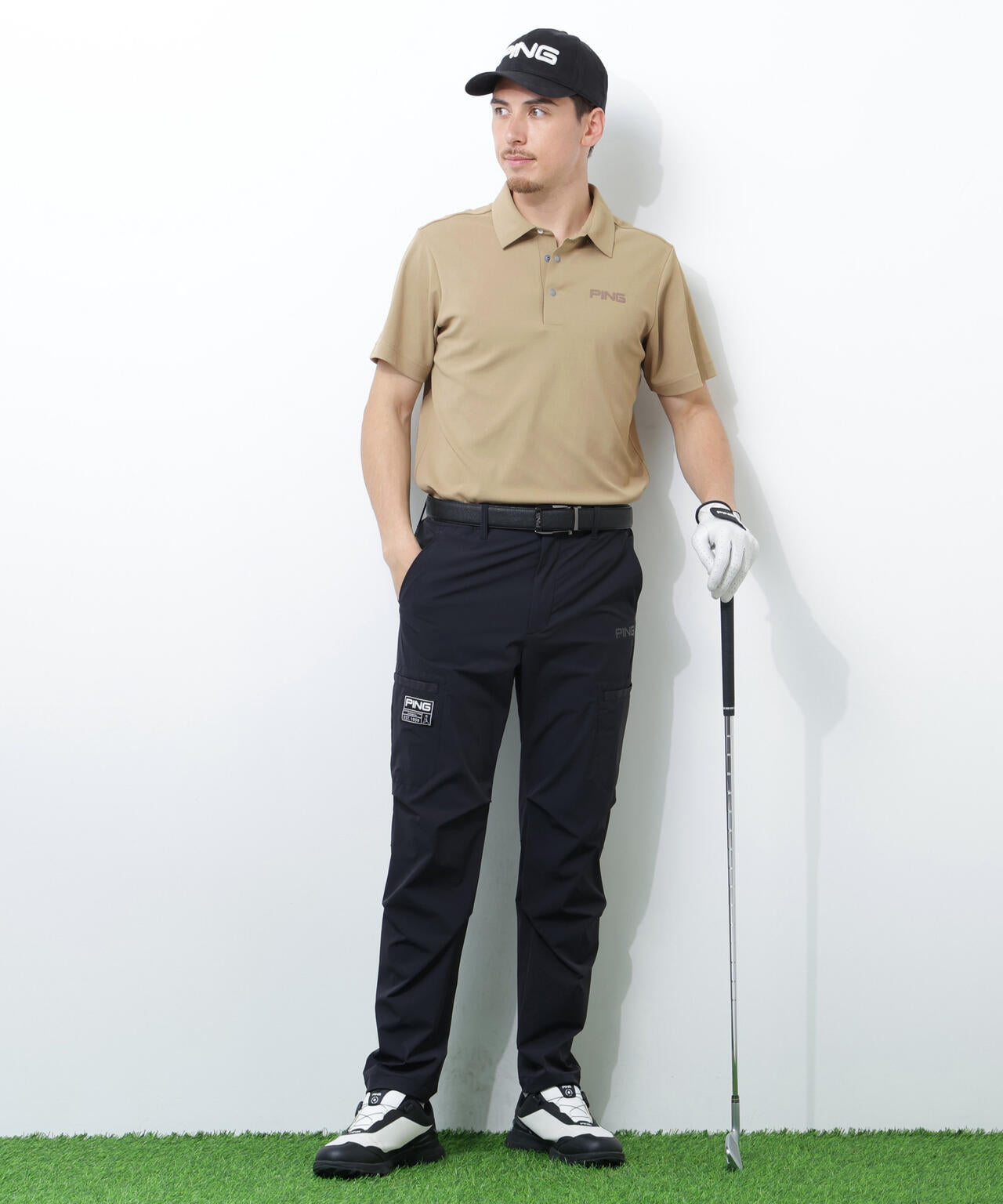 【PING APPAREL】【接触冷感・UVカット】スーパーシェルター06半袖ポロシャツ ＜GOLD＞ (MENS)