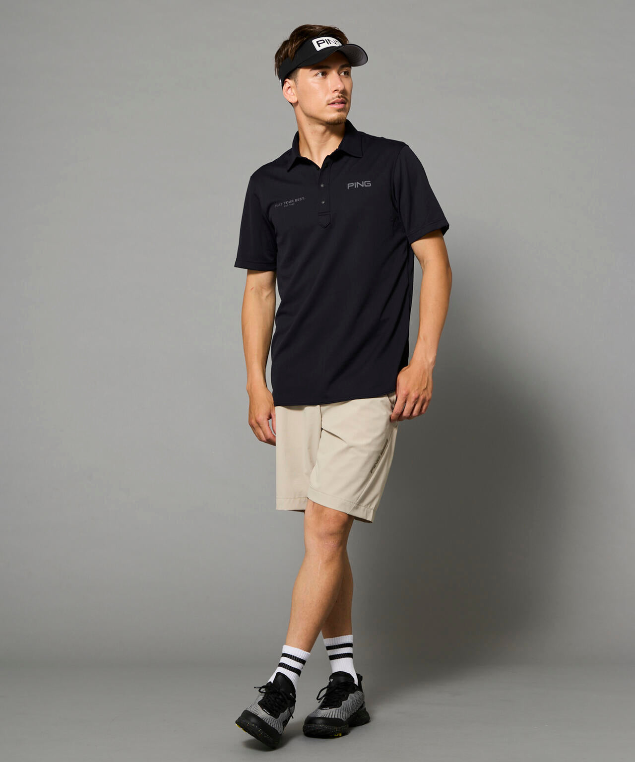 【PING APPAREL】アセイヤーン裏ワッフル半袖ポロシャツ ＜PERFORMANCE＞ (MENS)