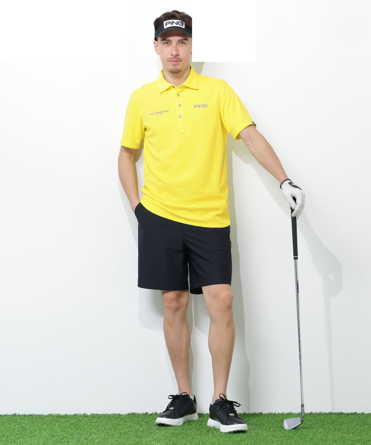 【PING APPAREL】アセイヤーン裏ワッフル半袖ポロシャツ ＜PERFORMANCE＞ (MENS)